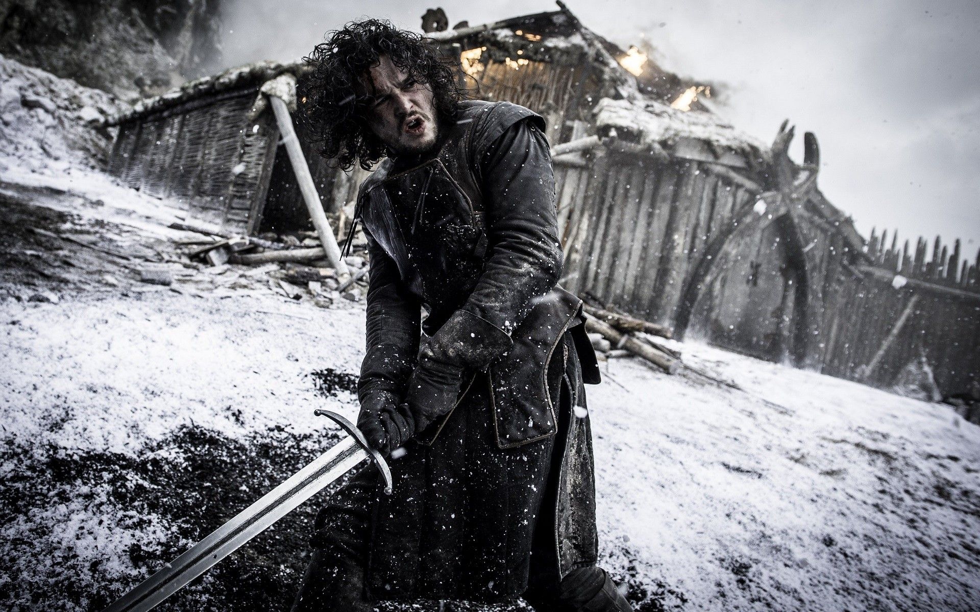 1920x1200 Jon Snow in Action: HD Wallpaper from Game of Thronesx1200