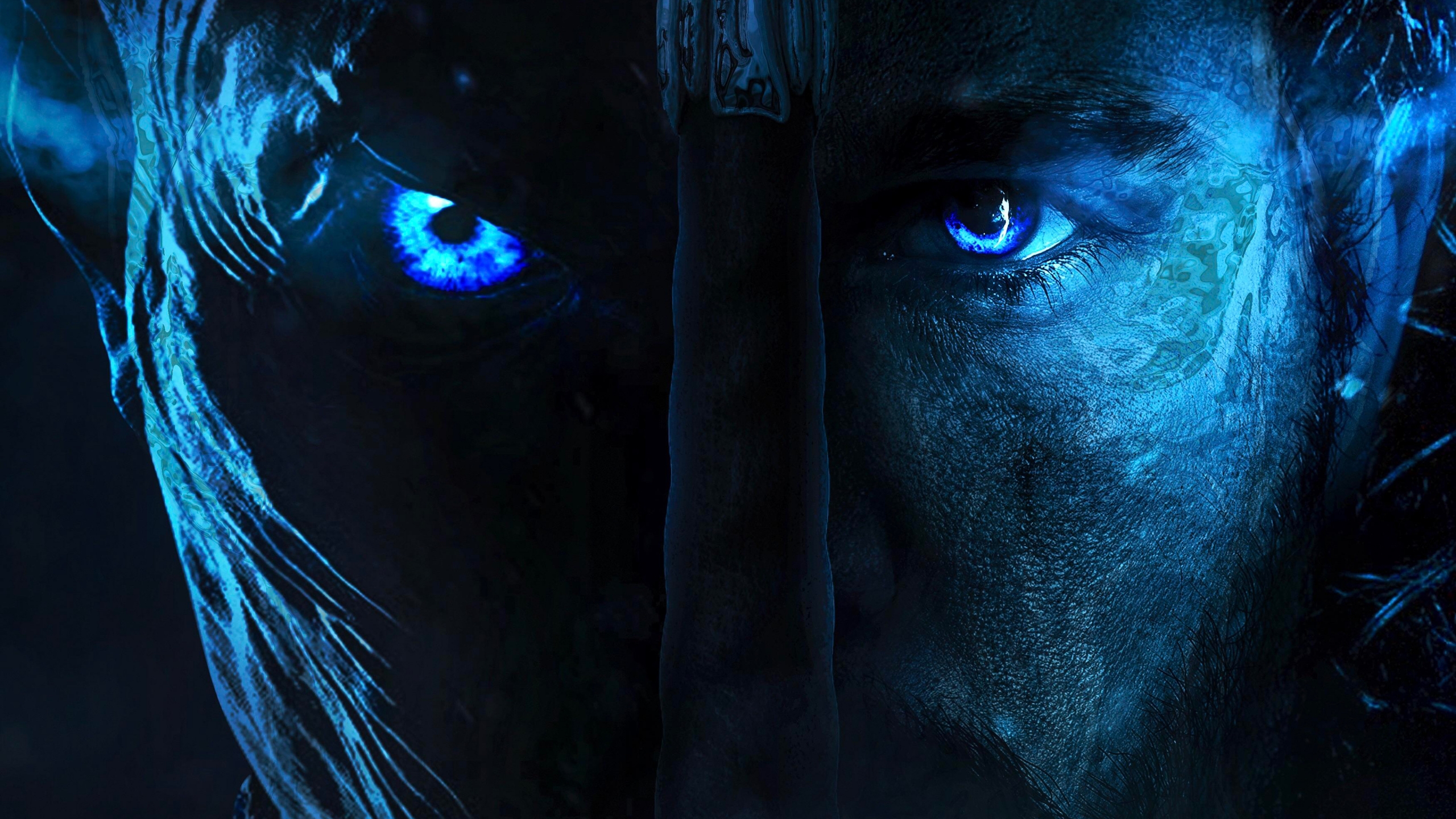 2560x1440 Night King and Jon Snow Game of Thrones Wallpaper 4K for Desktop