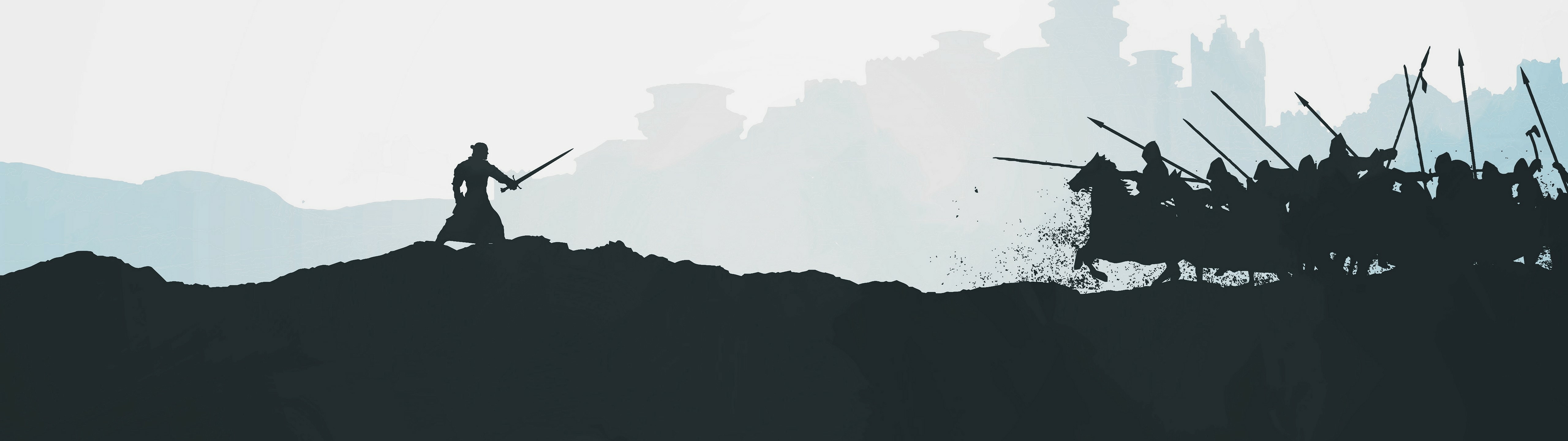 5120x1440 Game of Thrones Jon snow Alone Fight Wallpaper, HD Minimalist 4K Wallpaper, Image and Background