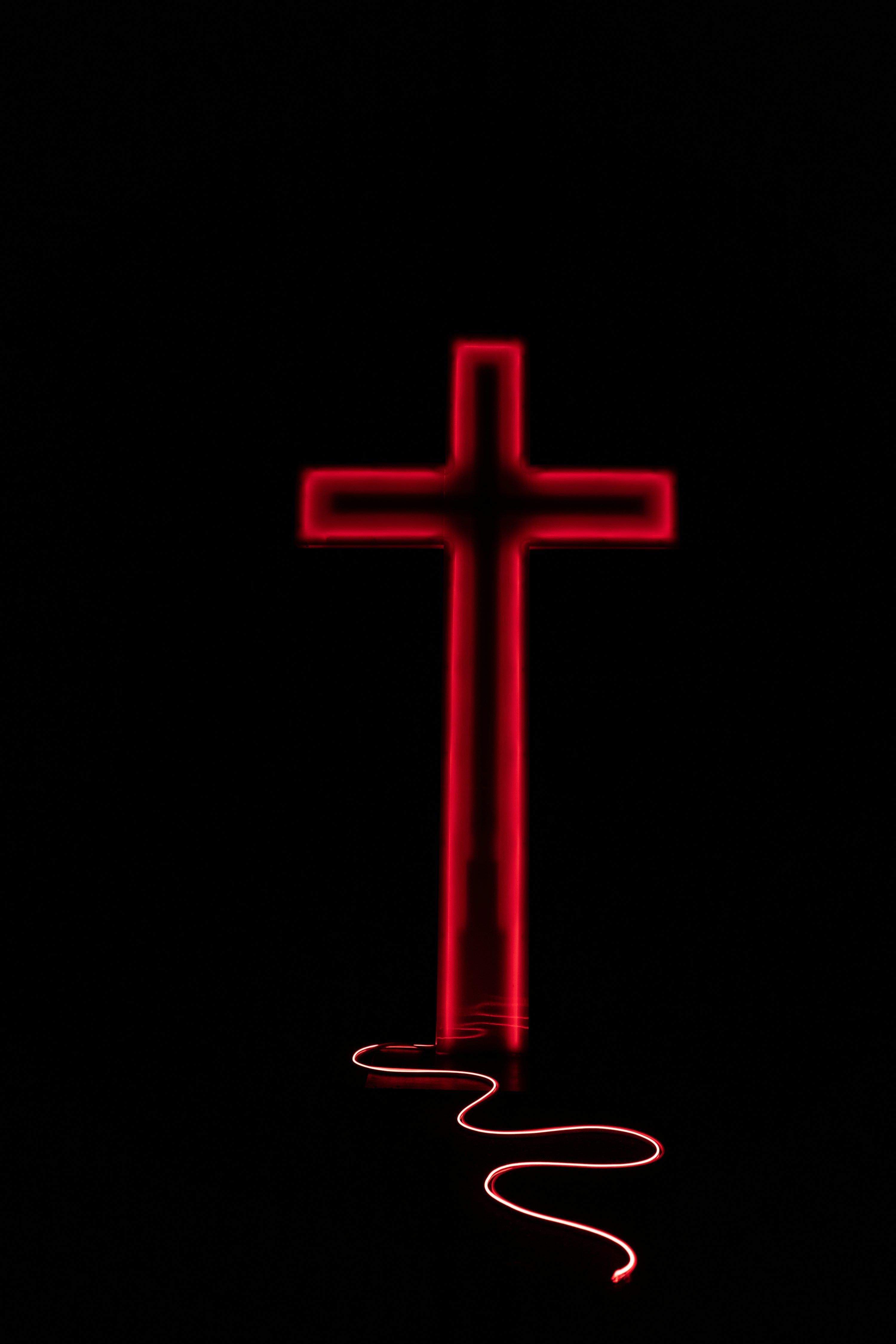 3000x4500 Red cross with black background