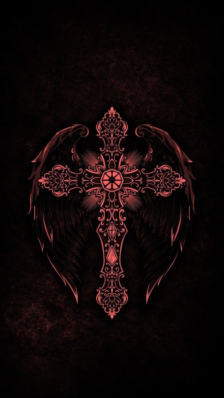 736x1308 Winged Cross Art. Gothic cross art, Gothic home decor themes, Ornate cross with wings
