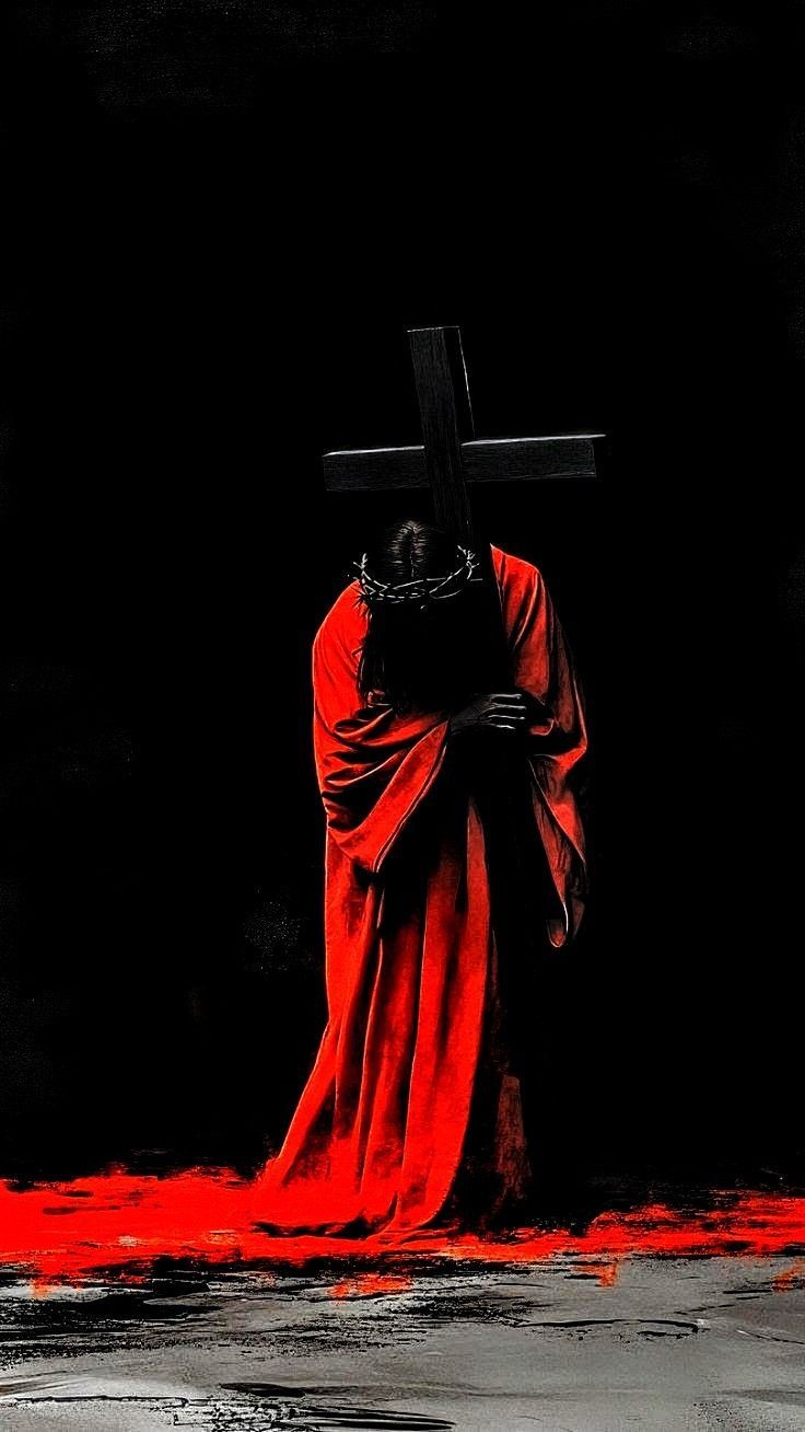 736x1308 Dark red cross art. Red cross wallpaper hd, The blood of jesus wallpaper, Jesus art