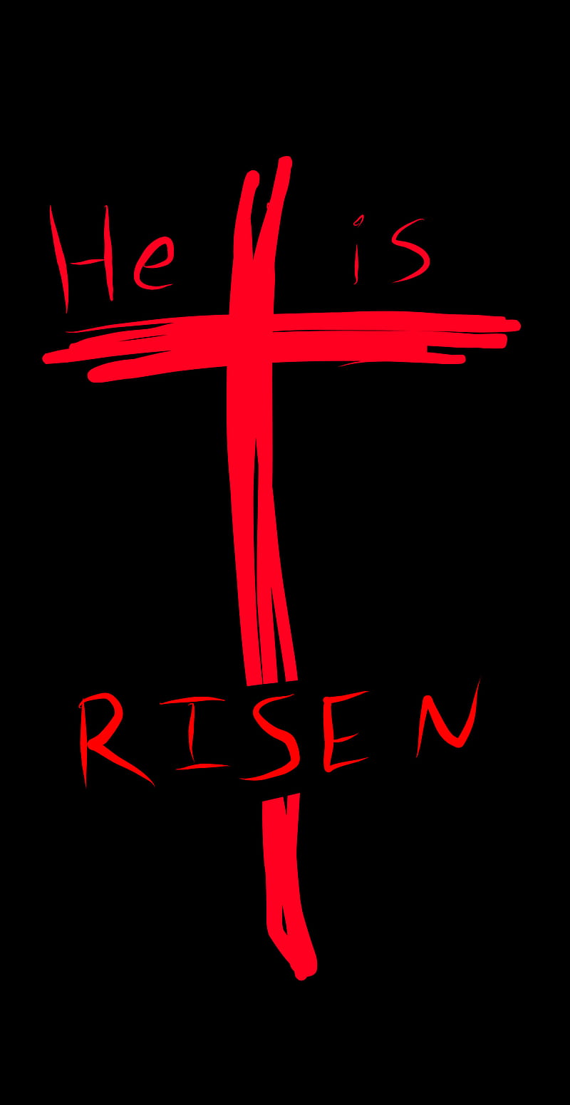 800x1551 He is risen, christ, christian, cross, dark, red, HD phone wallpaper
