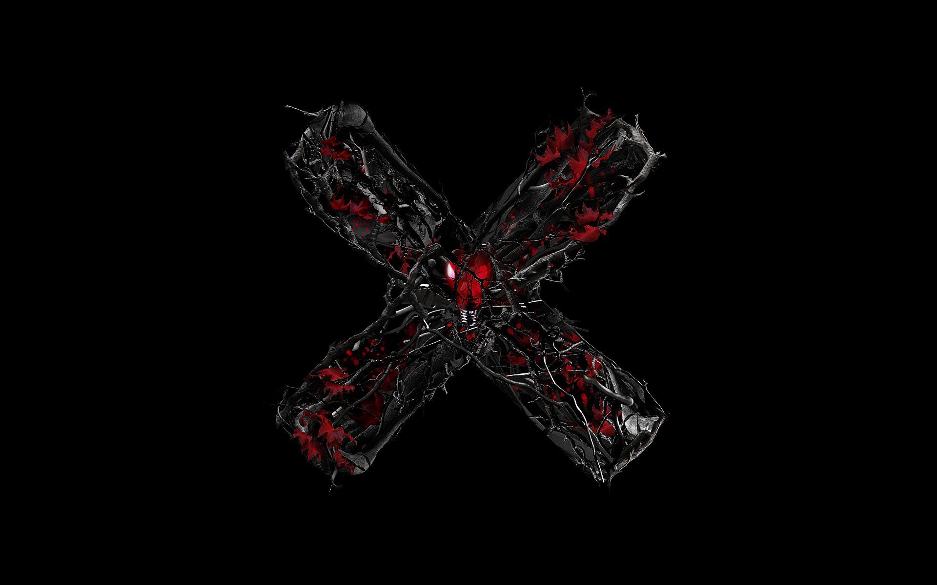 1920x1200 Dark Abstract Red X Wallpaper