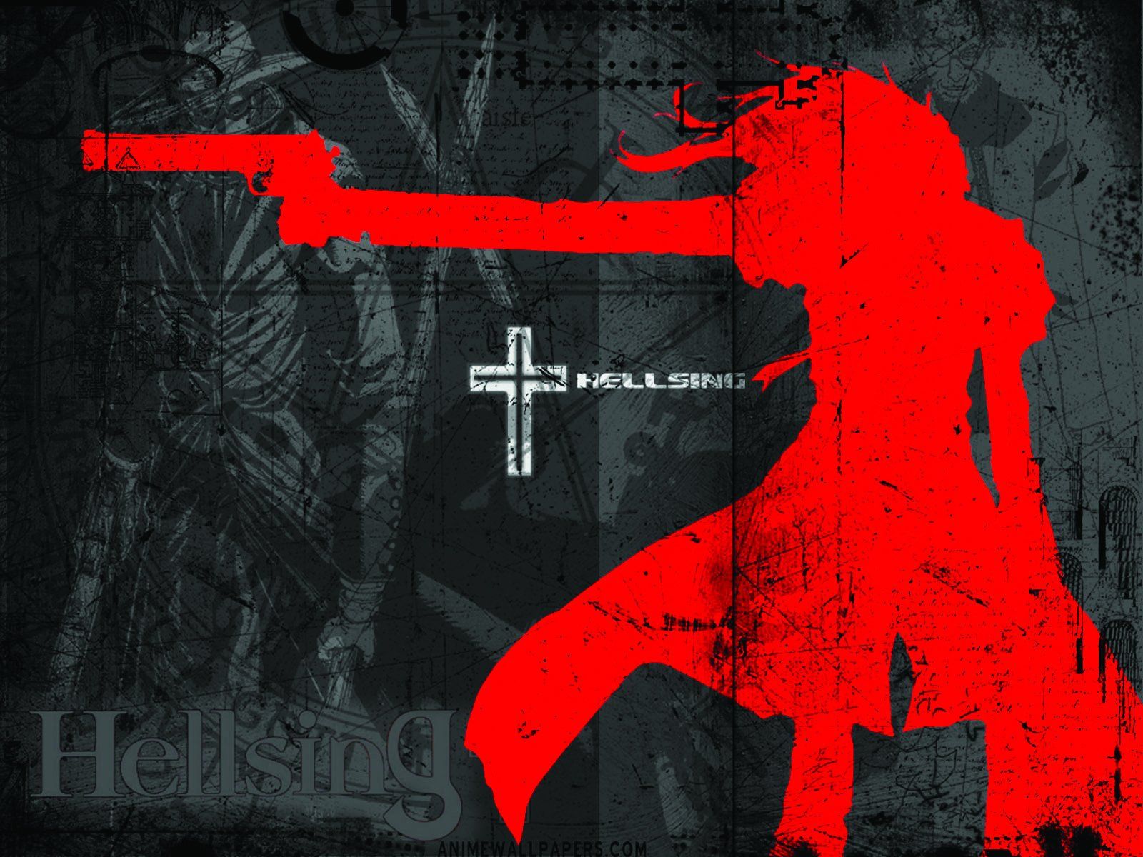 1600x1200 Hellsing Anime HD Wallpaper: Dark Elegance in Crimson Shadowsx1200