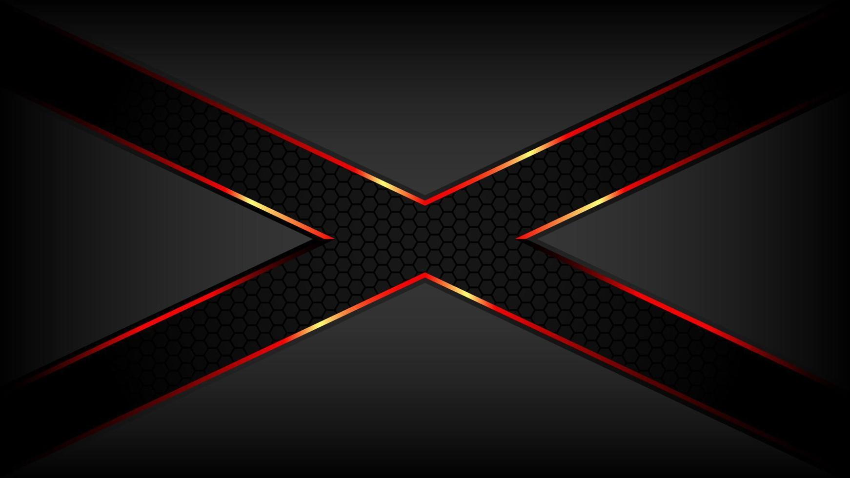 1742x980 Dark Metallic Tech Carbon Cross Door Vector Wallpaper with Glowing Red Edges