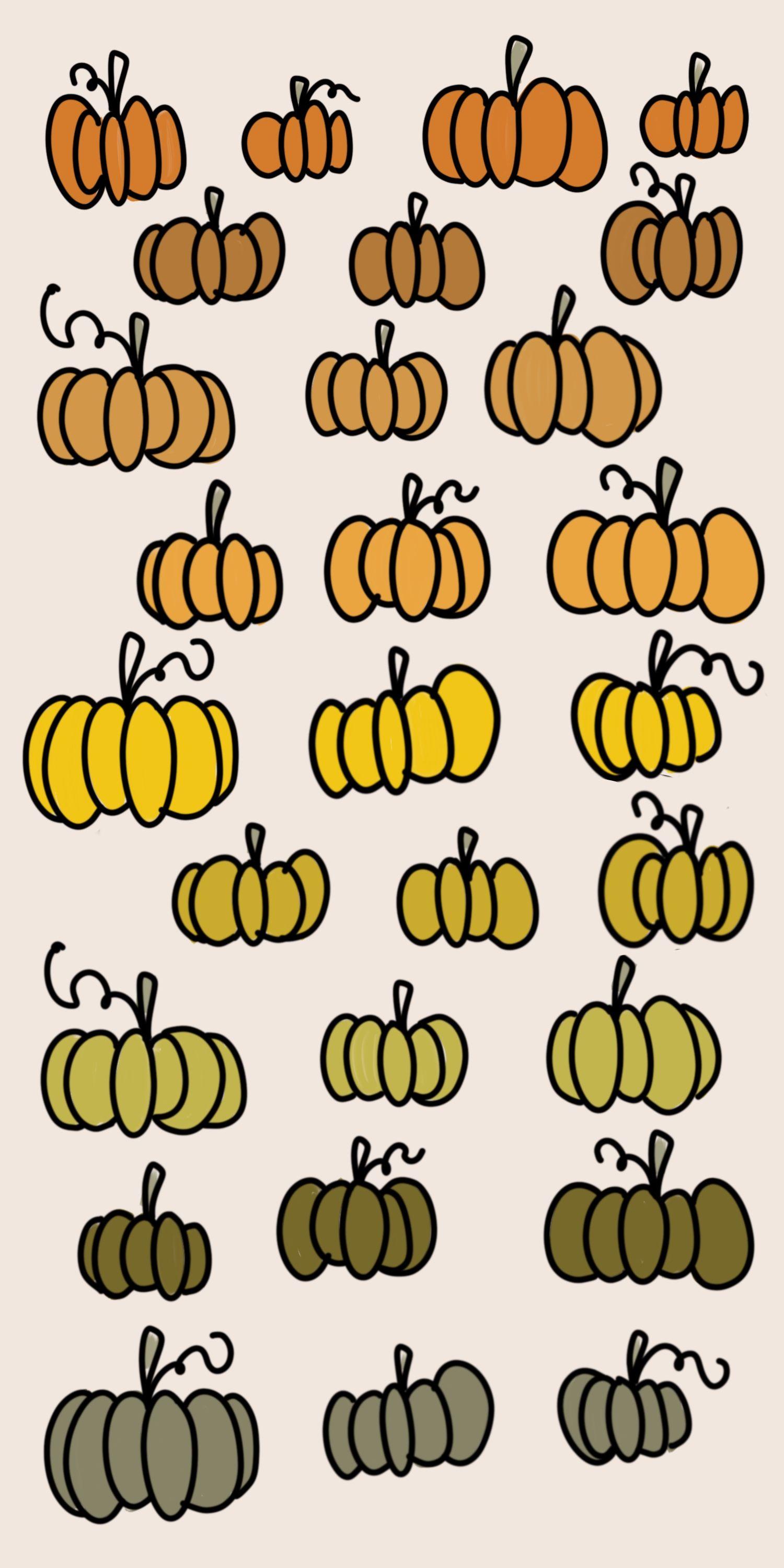 1500x3000 Fall phone wallpaper + doodles! :)