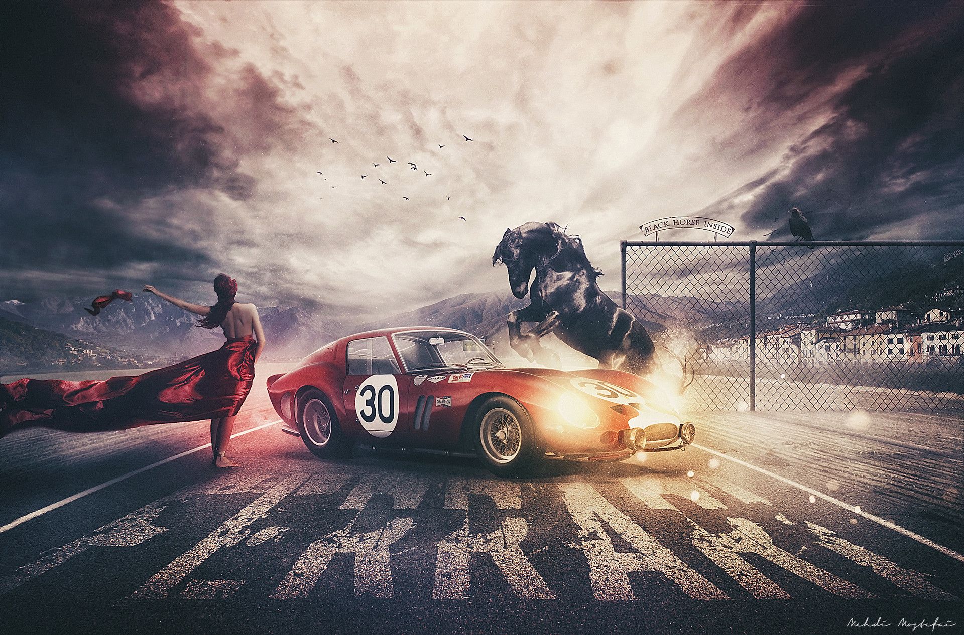 1920x1266 Download Horse Ferrari Woman Girls & Cars HD Wallpaper by Mehdi Mostefaïx1266