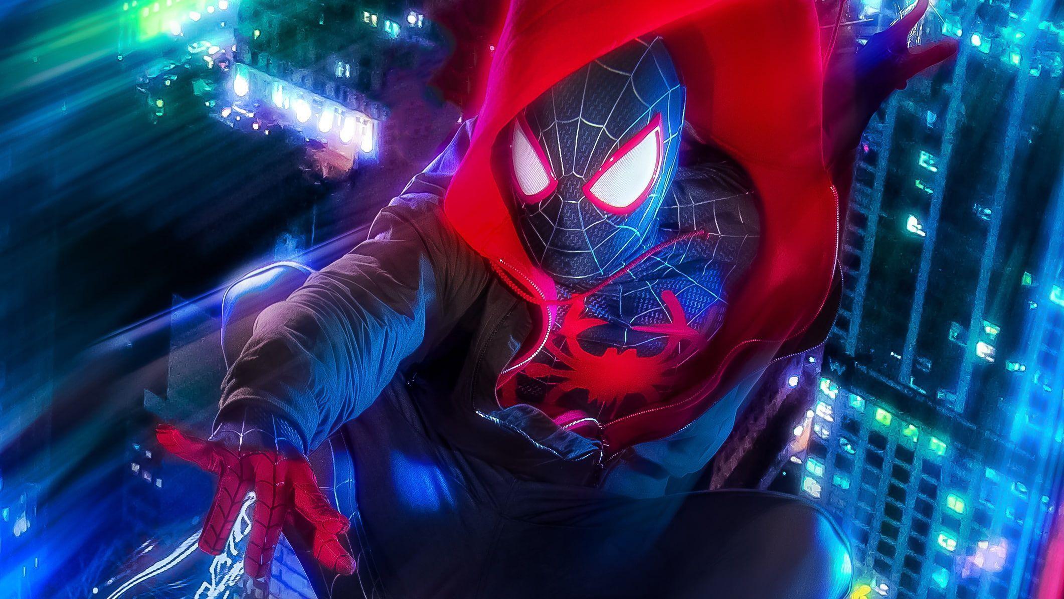 2122x1194 Movie Spider Man: Into The Spider Verse Miles Morales #Spider Man P # Wallpaper #hdwallpaper #desktop. Spider Verse, Spiderman, Marvel Wallpaper Hd