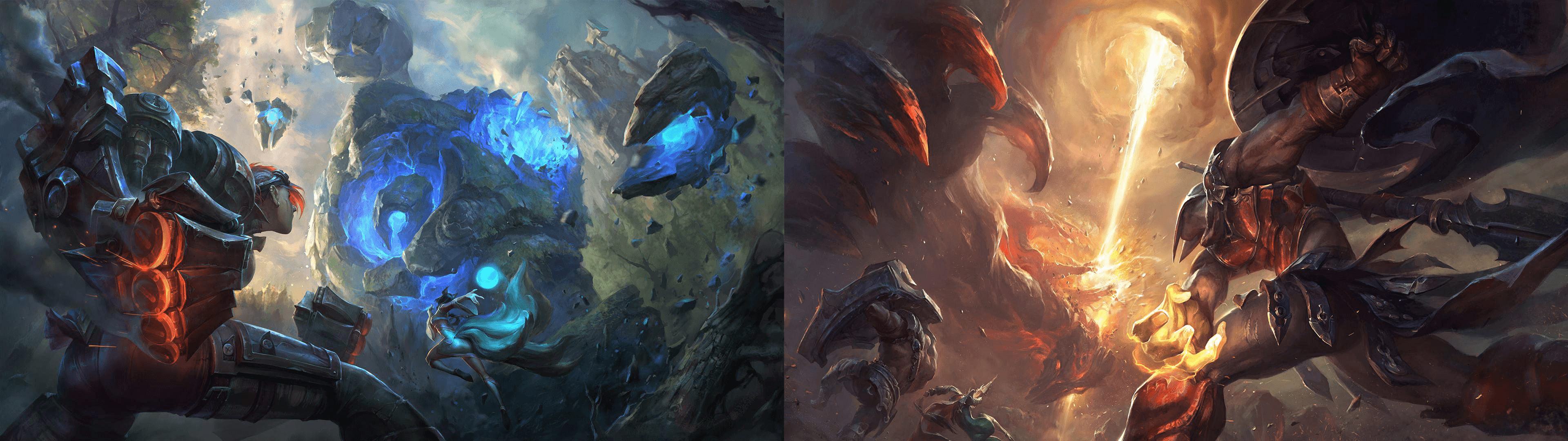 3840x1080 Dual screen wallpaper made using the jungle buff fight banners