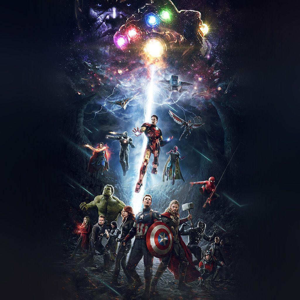 1024x1024 Marvel Infinitywar Avengers Hero Art Wallpaper