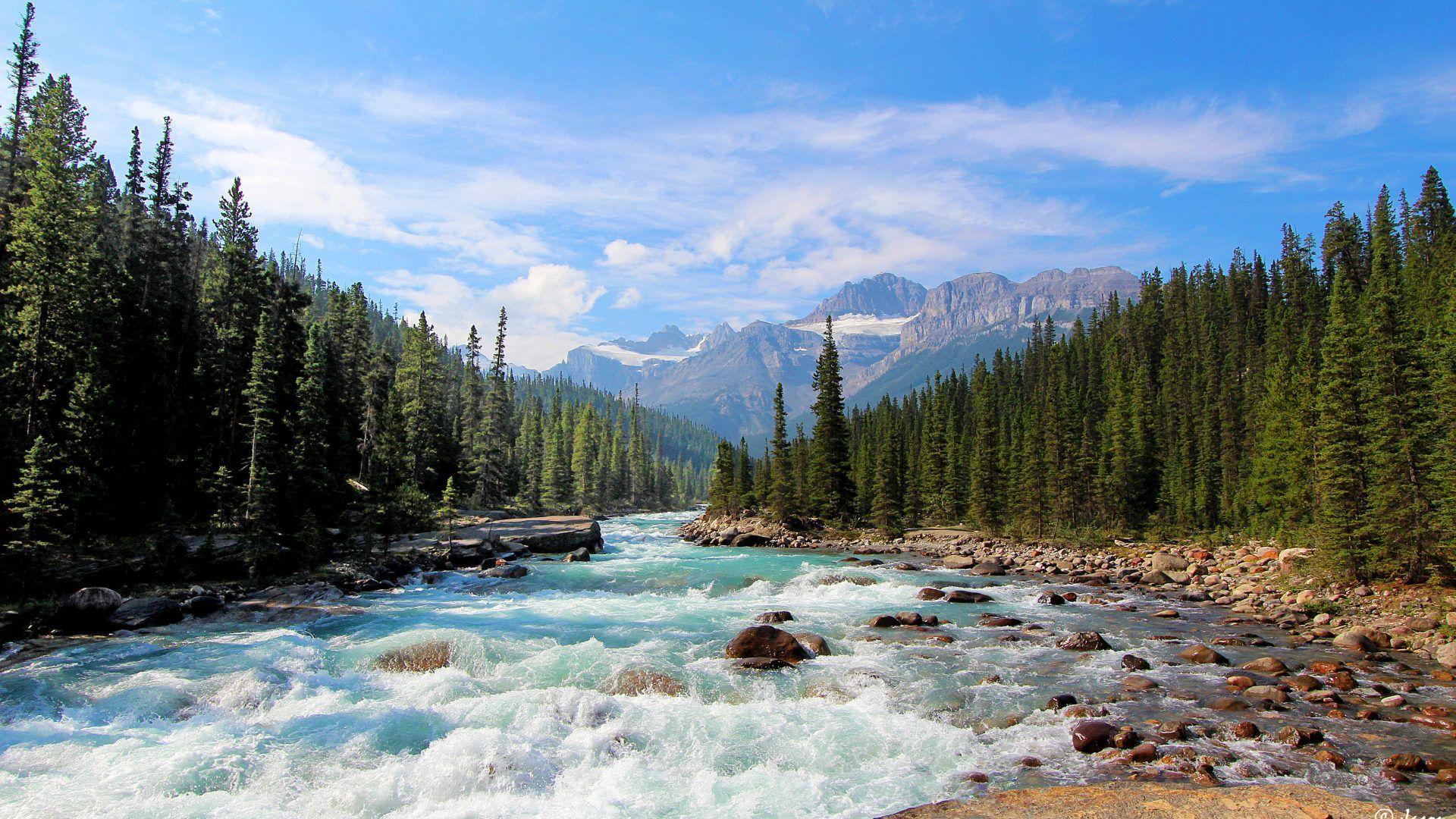 1920x1080 River Bow Banff National Park Alberta Canada Wallpaper HD For Deskx3250 :
