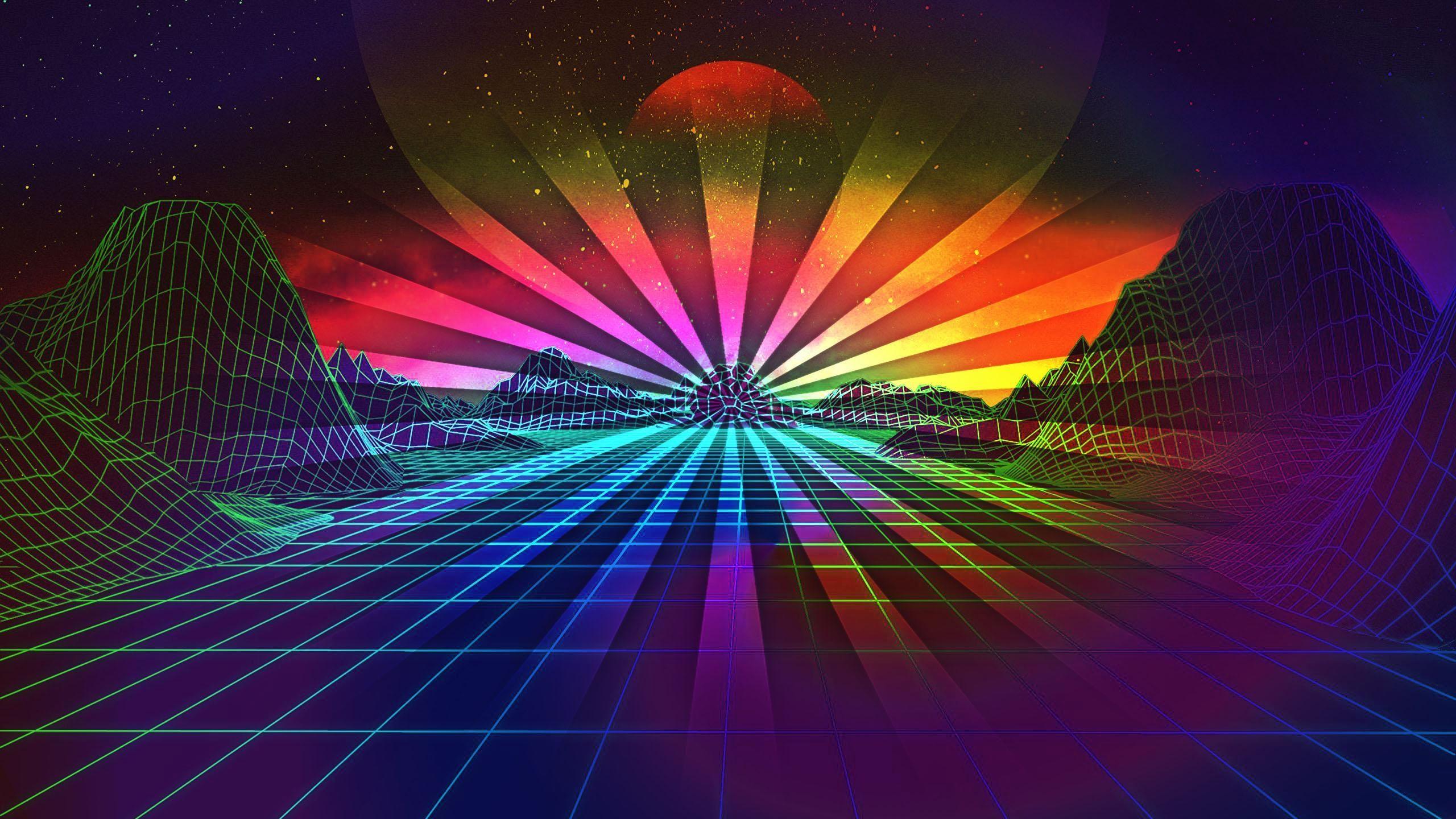 2560x1440 Retro Rainbow. HD Anime Wallpaper, Horror Wallpaper Hd, Background HD Wallpaper