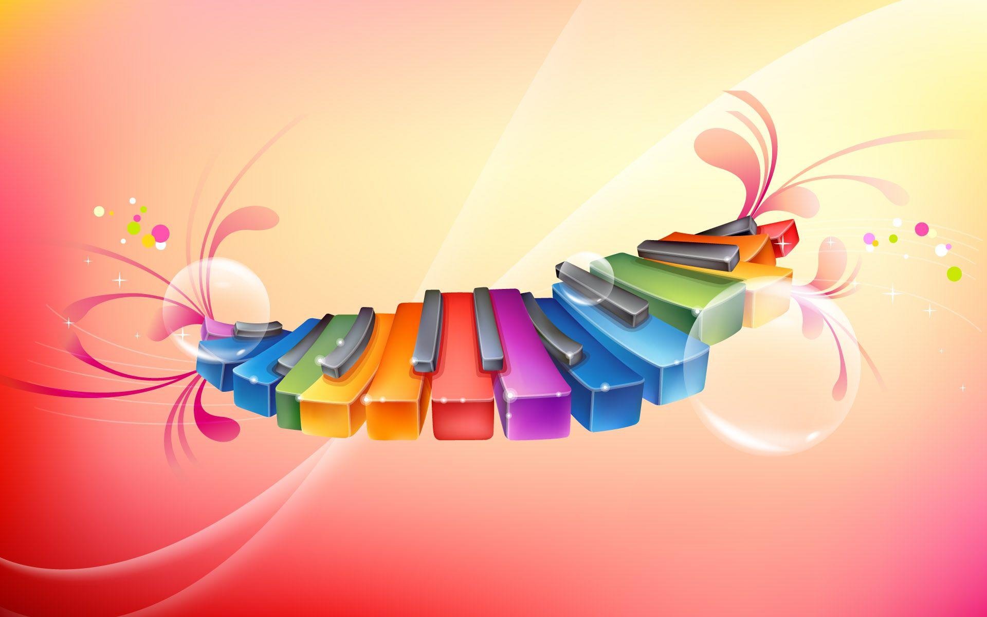 1920x1200 Rhythmic Colorful Piano Wallpaper. Wallpaper HD. Creative desktop wallpaper, Creative graphics, Colorful background