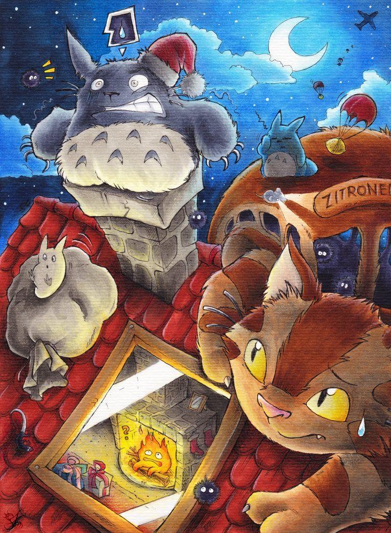 766x1043 Ghibli Christmas Totoro. Studio ghibli, Studio ghibli fanart, Ghibli art