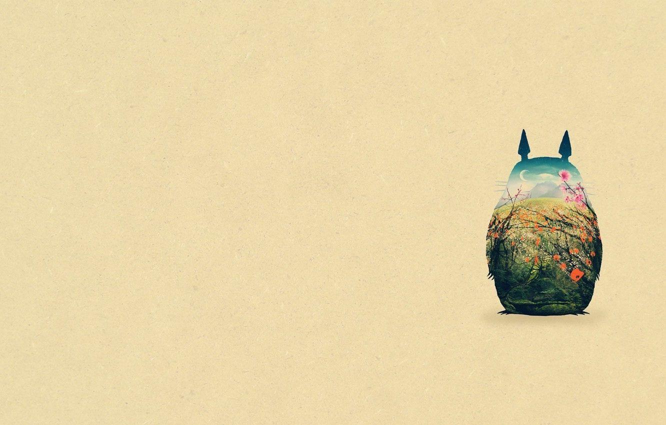 1332x850 Wallpaper flowers, my neighbor Totoro, Hayao Miyazaki, Totoro image for desktop, section минимализм