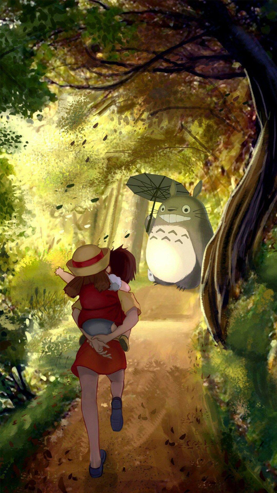 1080x1920 Totoro Minimalist Artwork Wallpaper