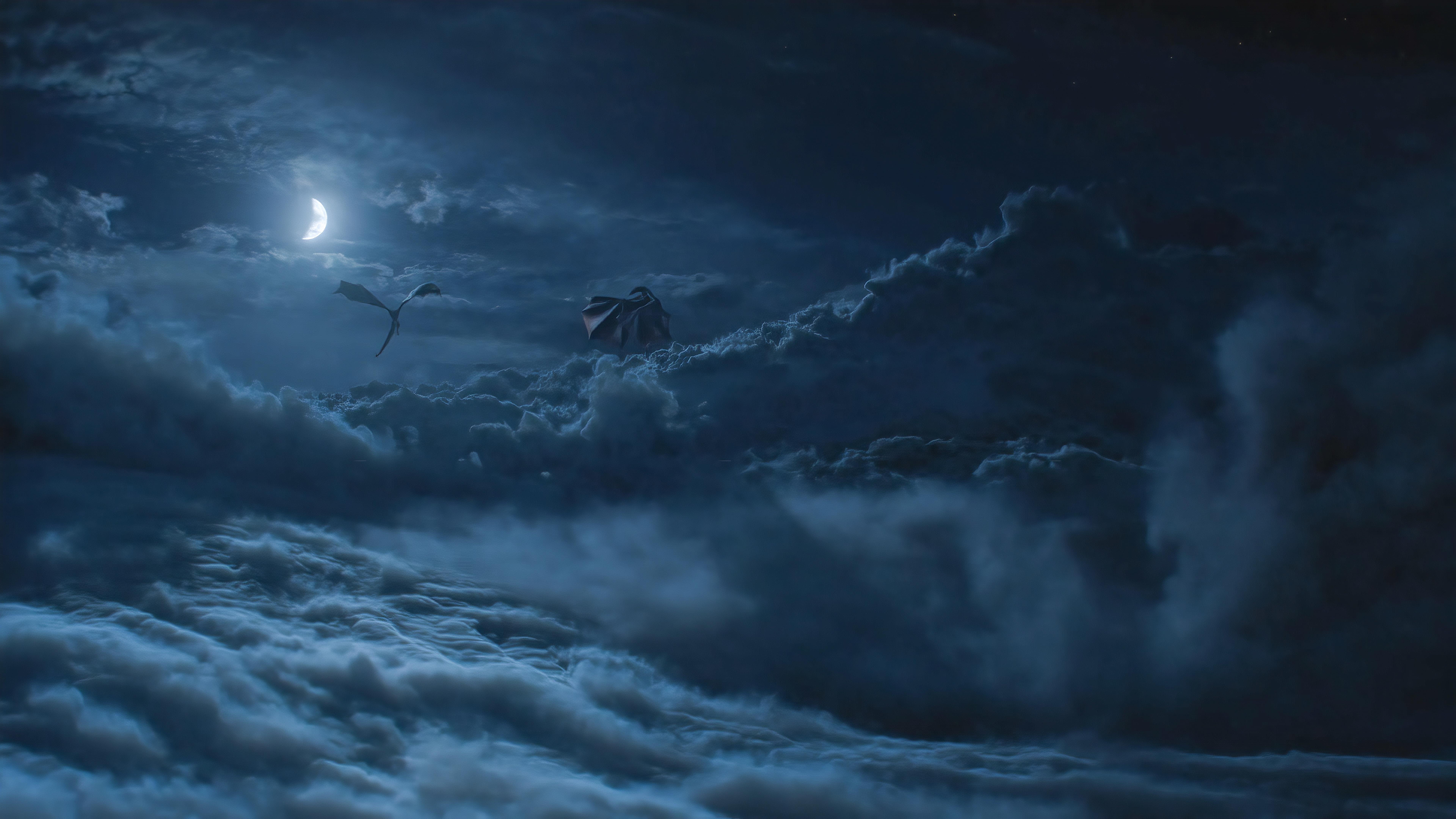 7680x4320 Dragons Above Cloud Game Of Throne Season 8 Wallpaper, HD TV Series 4K Wallpaper, Image, Photo and Background