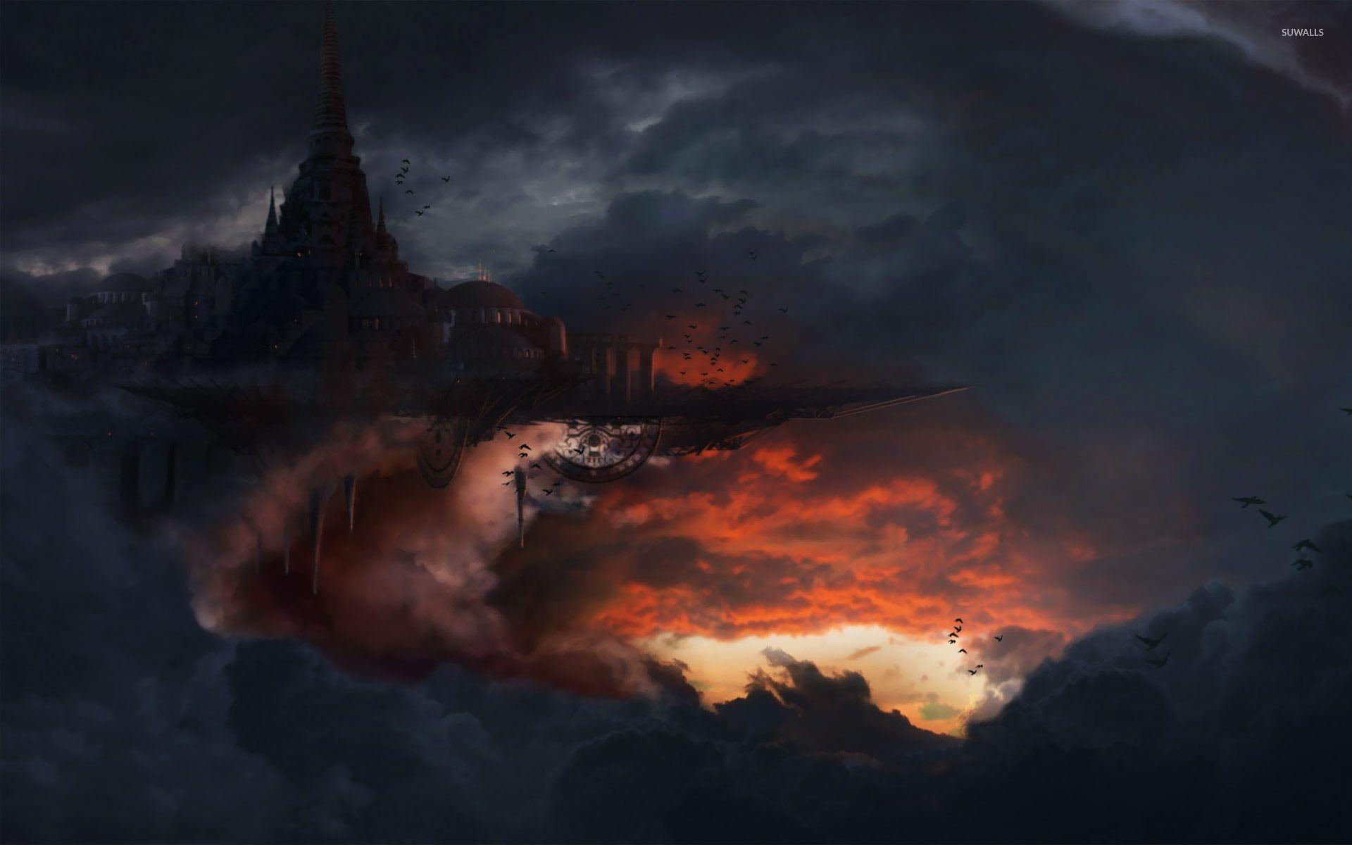 1920x1200 City in the clouds wallpaper wallpaper