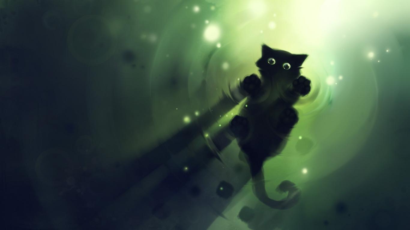 1366x768 Cat anime wallpaper
