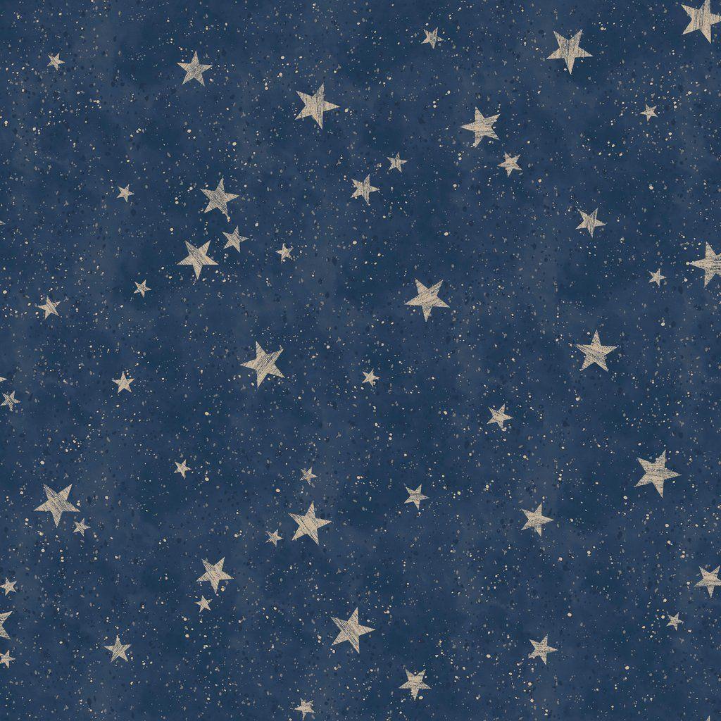 1024x1024 CWV Crown Wallpaper. Starlight Stars Navy Blue. M1490. Blue and gold wallpaper, Blue wallpaper iphone, Star wallpaper