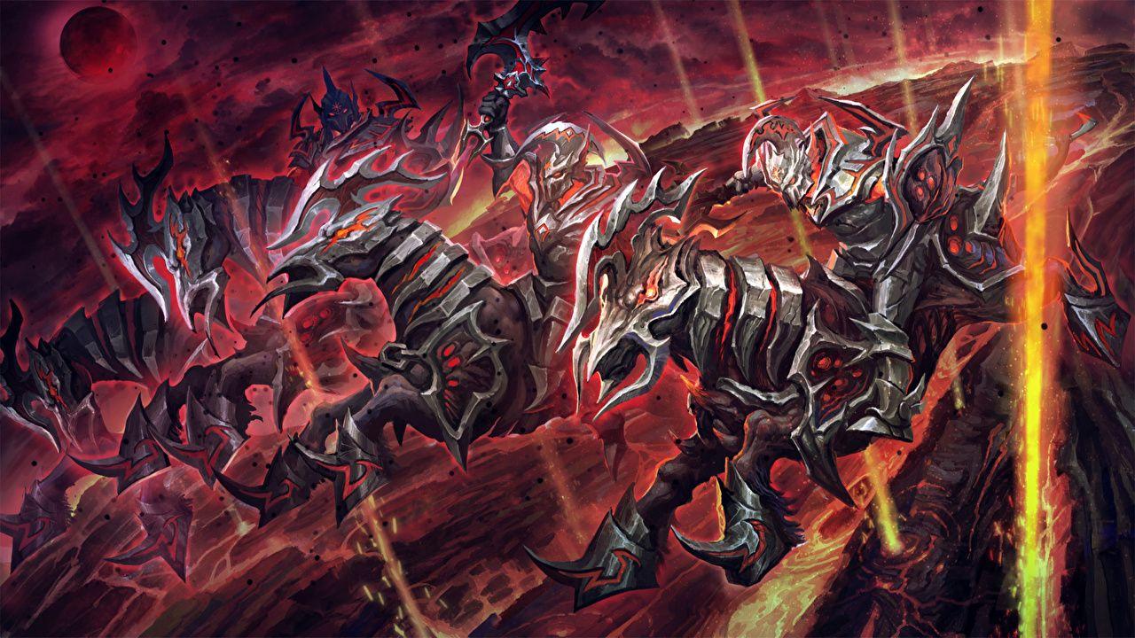 1280x720 Photos DOTA 2 Chaos Knight horse armour warrior Fantasy Games
