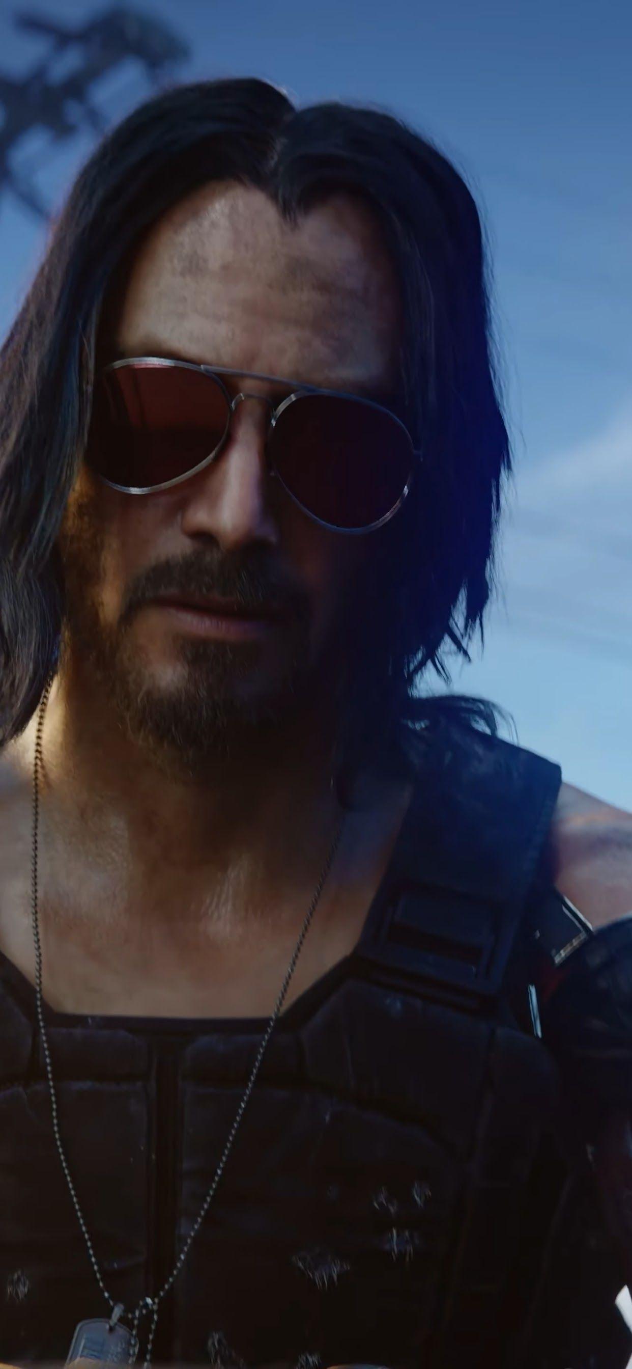 1242x2688 Cyberpunk 2077 Keanu Reeves 8K Wallpaper