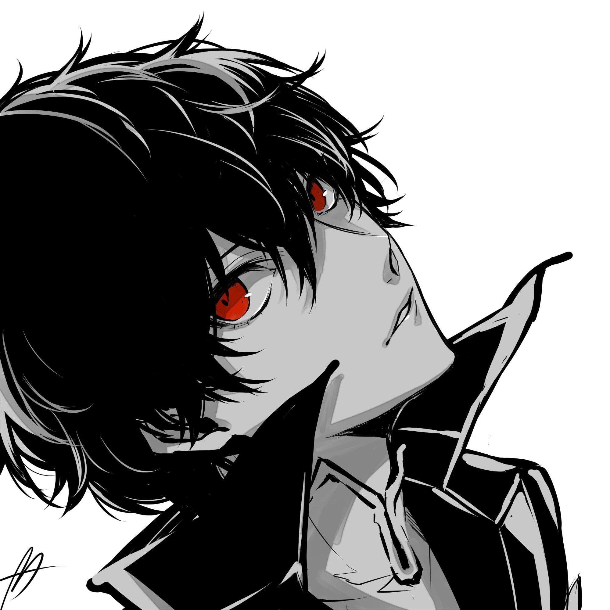 2000x2000 kurusu akira persona 5 black and white red eyes shin megami tensei #Anime P #wallpaper #hdwallpaper #desktop. Persona Persona, Persona 5 joker
