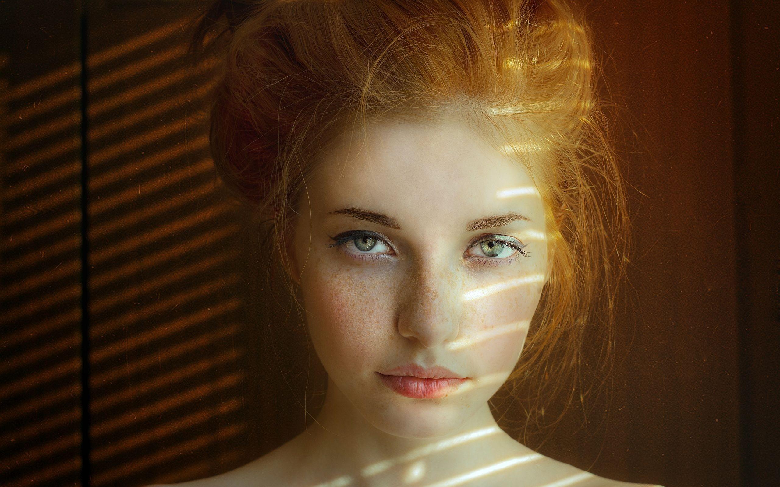 2560x1600 Beautiful Redhead Girl With Blue Eyes Wallpaper. Free Computer Desktop Wallpaper