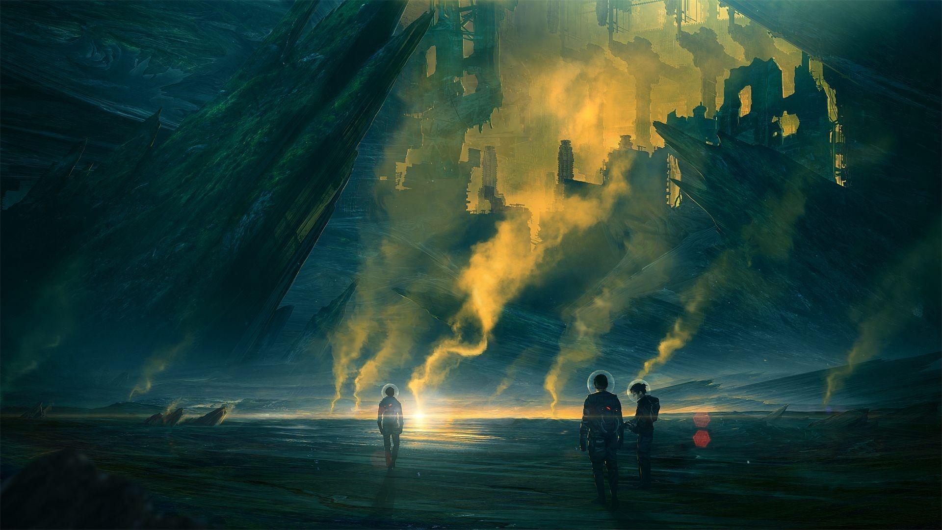1920x1080 Japanese Art Painting Fantasy Wallpaper HD Free Download Astronaut HD Wallpaper