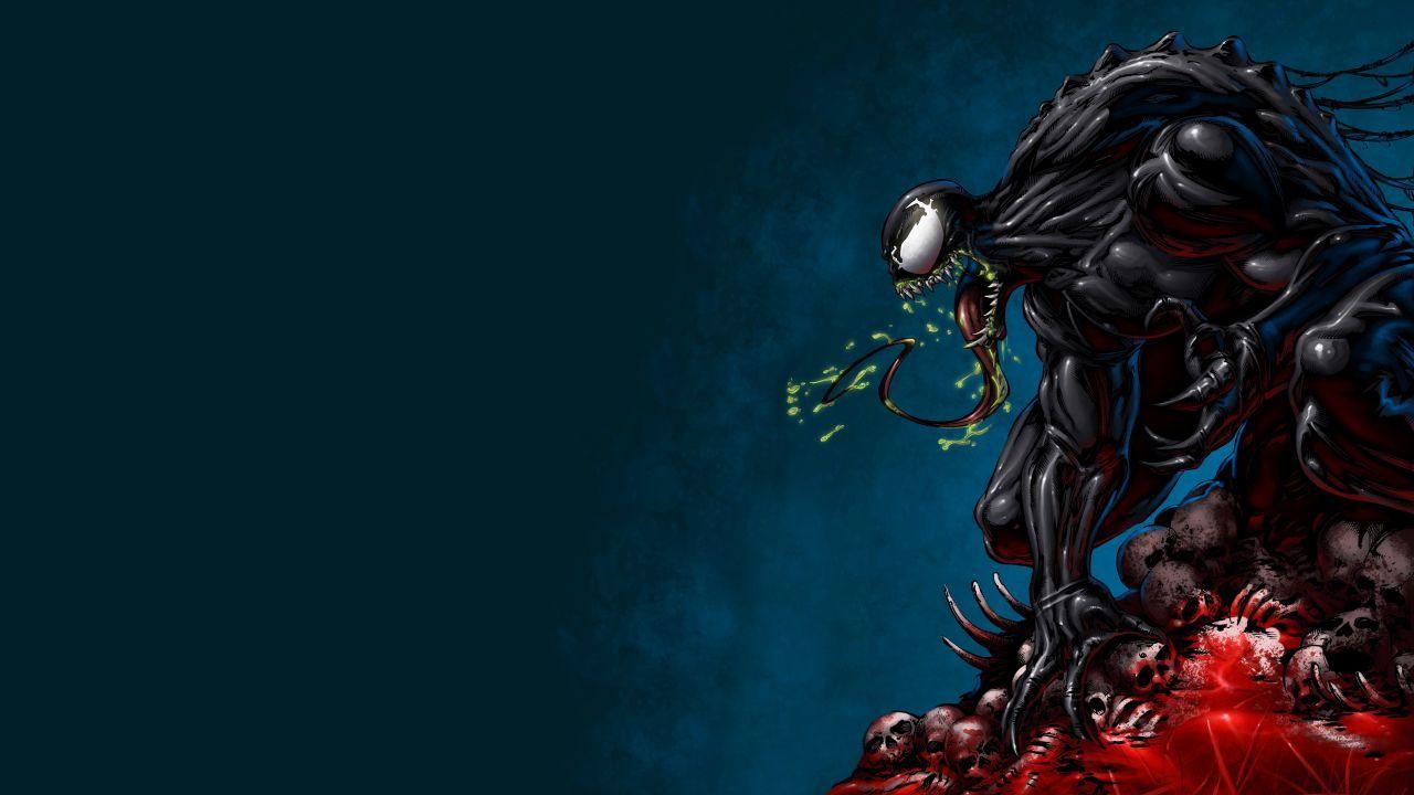 1280x720 Wallpaper Venom, Artwork, Marvel Comics, 4K, 8K, Creative Graphics