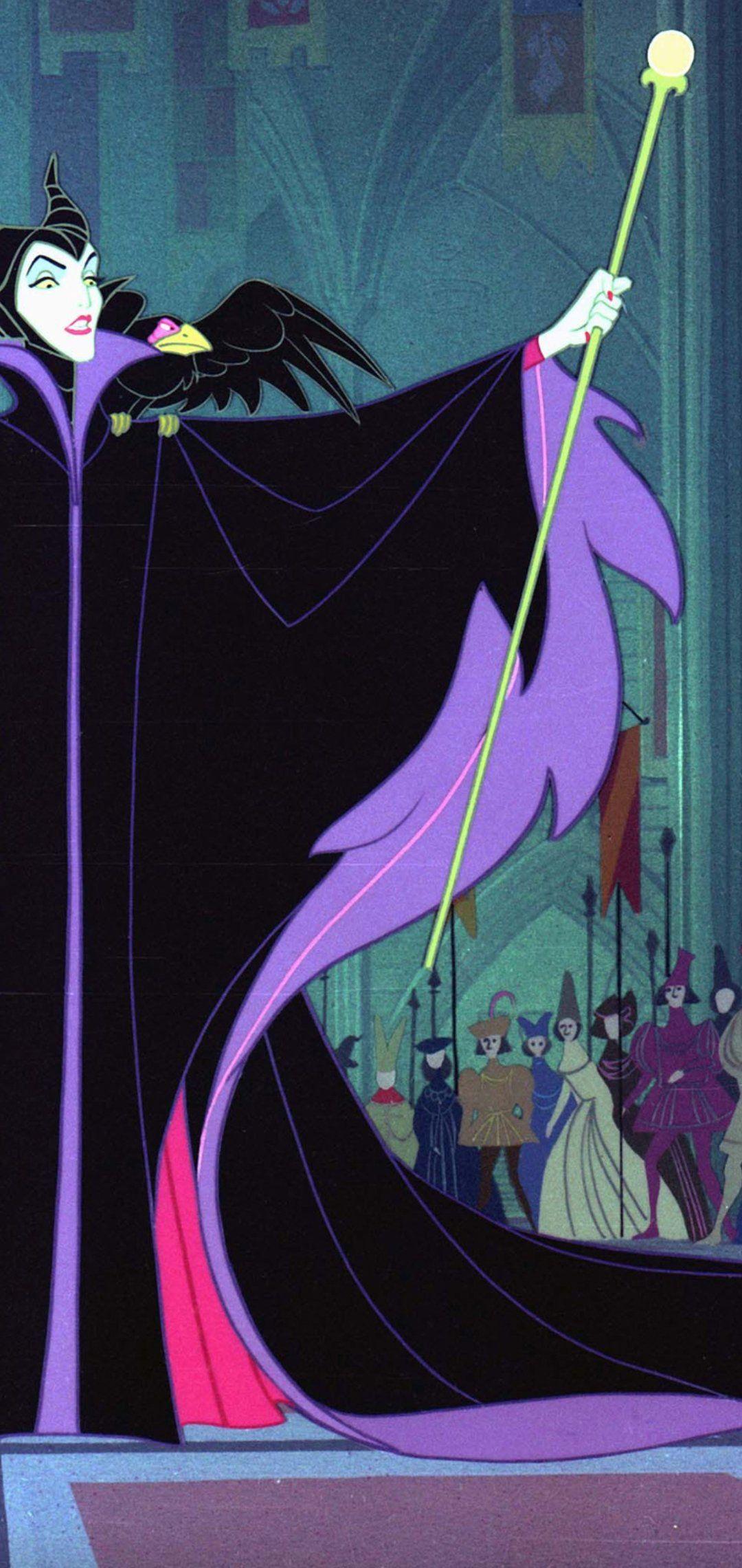 1080x2280 Maleficent Cartoon By Njess1221 Galaxy S10 Hole Punch Wallpaper