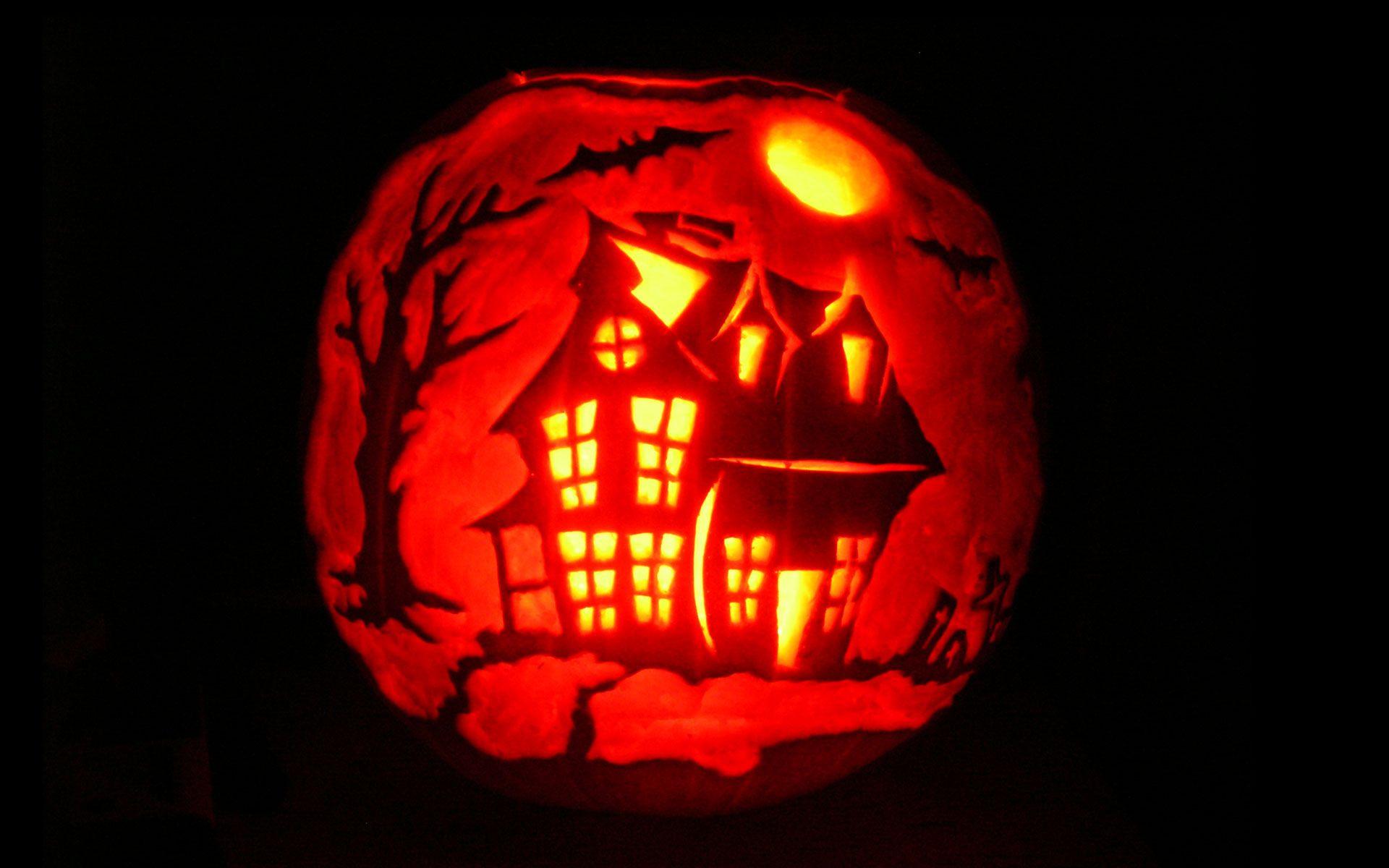 1920x1200 Scary Halloween 2018 HD Wallpaper, Background, Pumpkins, Witches, Spider Web, Bats & Ghosts