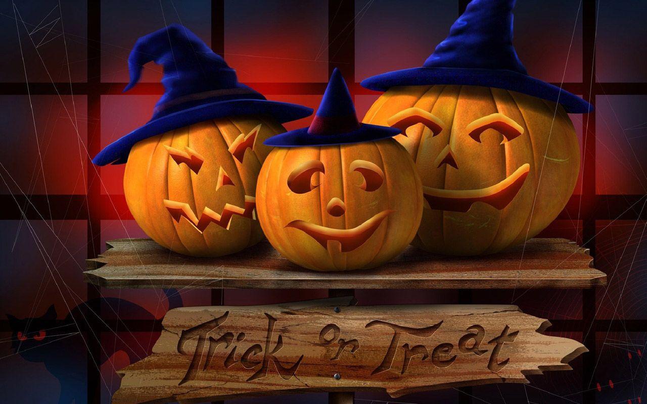 1280x800 trick or treat halloween wallpaper