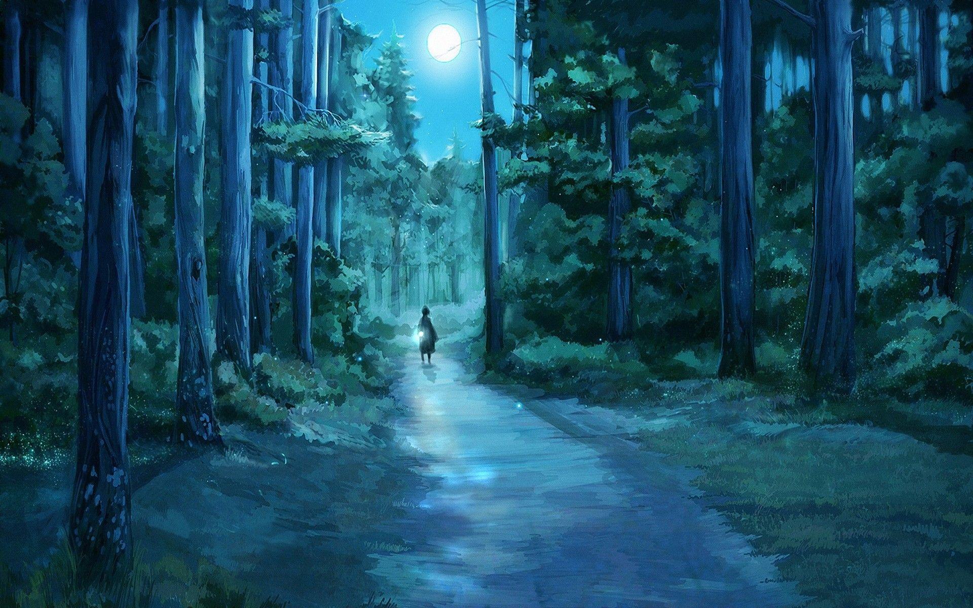 1920x1200 Free download The forest of moonlight wallpaper and image wallpaper picture [1920x1200] for your Desktop, Mobile & Tablet. Explore Anime Forest Background. Background Forest Anime, Anime Background Forest, Anime Forest Wallpaper
