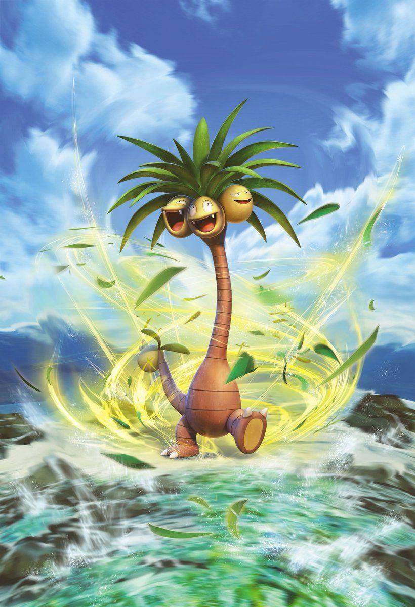 820x1200 Official artwork for Alolan Exeggutor and Dusk Form Lycanroc from new expansion Pokémon TCG: Sun & Moon—Forbidden Light. Pokémon Blog