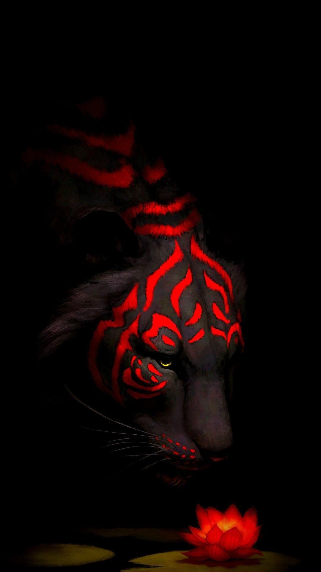 tiger red and black