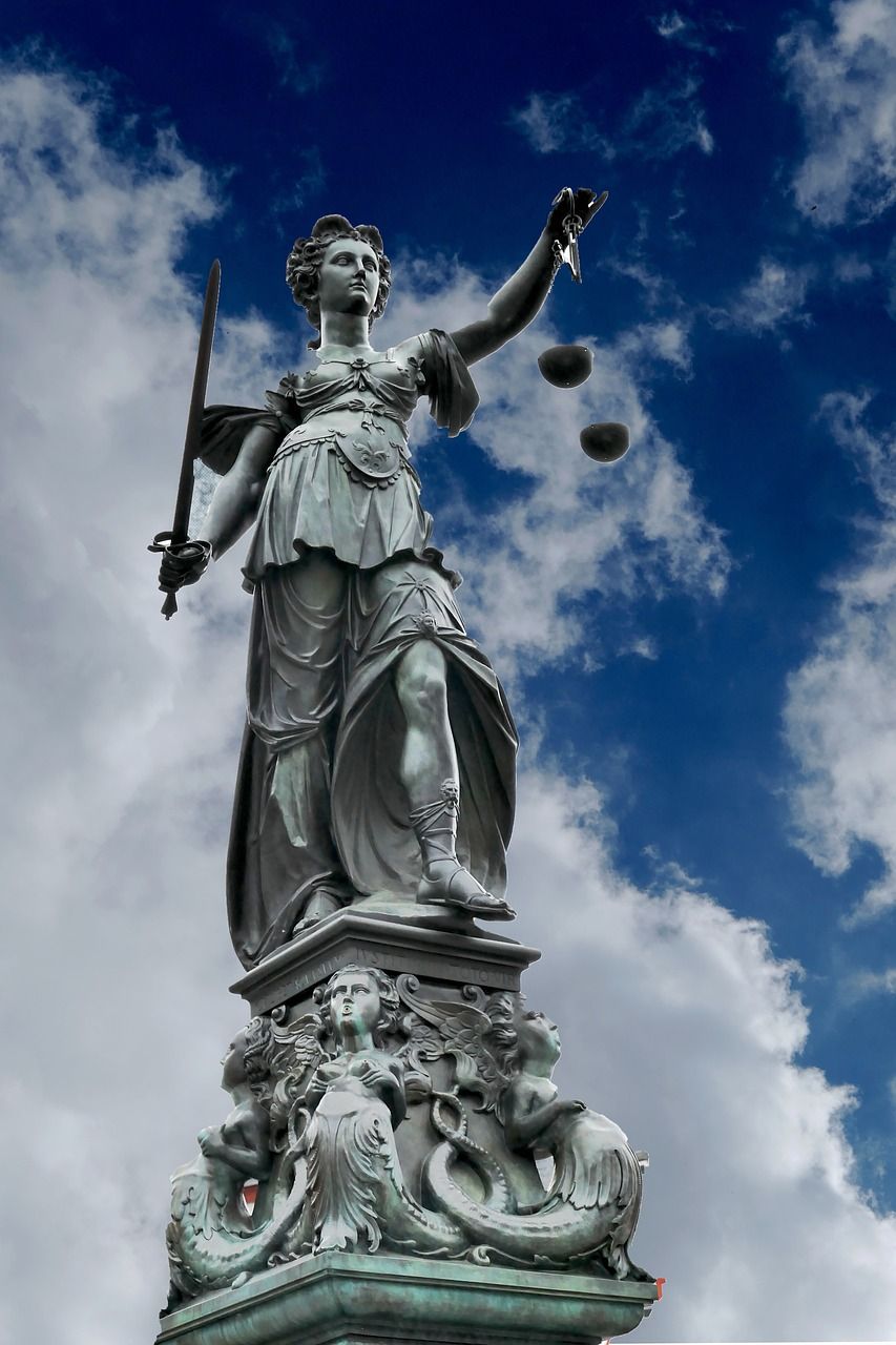 853x1280 Justitia, justice, case law, symbol, woman