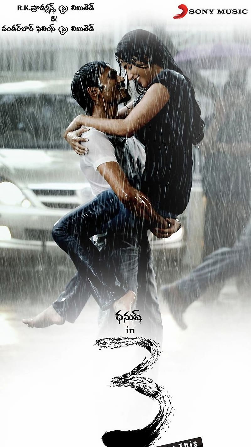 800x1422 Movie, Moonu Movie Poster, dhanush, shruti haasaan, actress, HD phone wallpaper