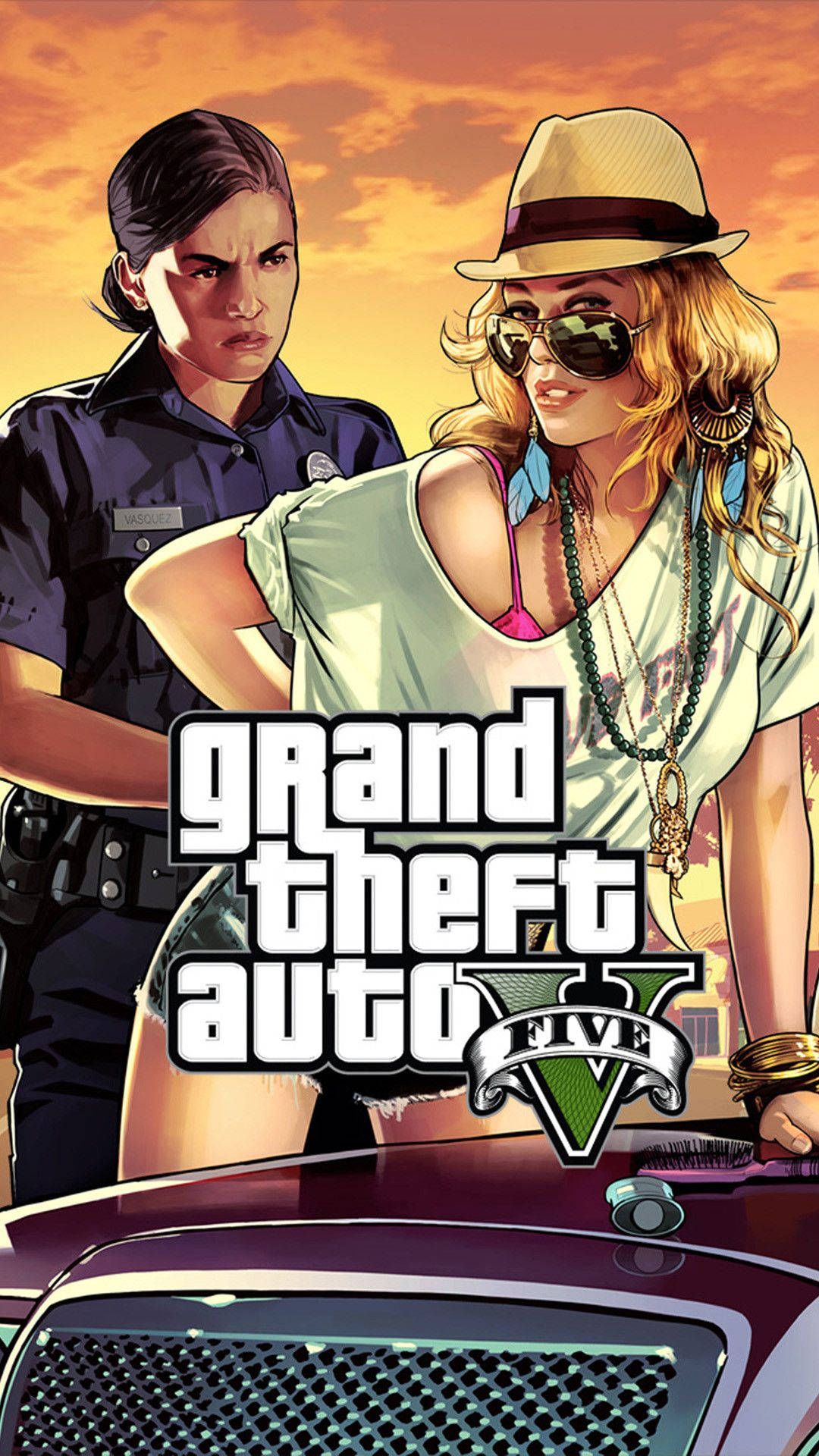 1080x1920 Download Gta 5 Phone Girl Police Officer Wallpaper