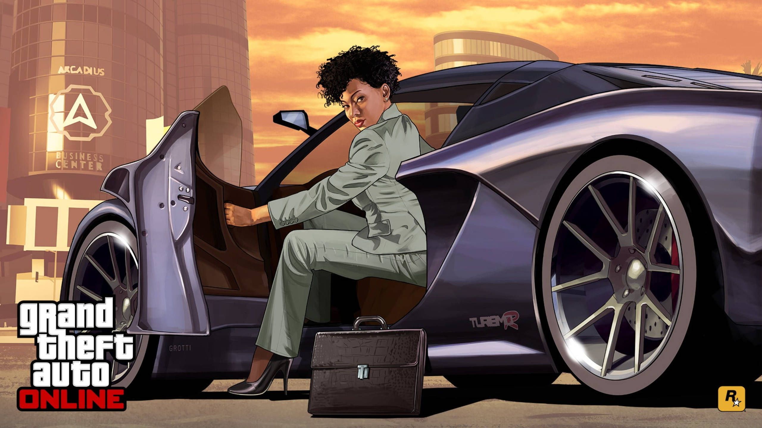 2560x1440 Download Grand Theft Auto Girl On Fancy Car Wallpaper