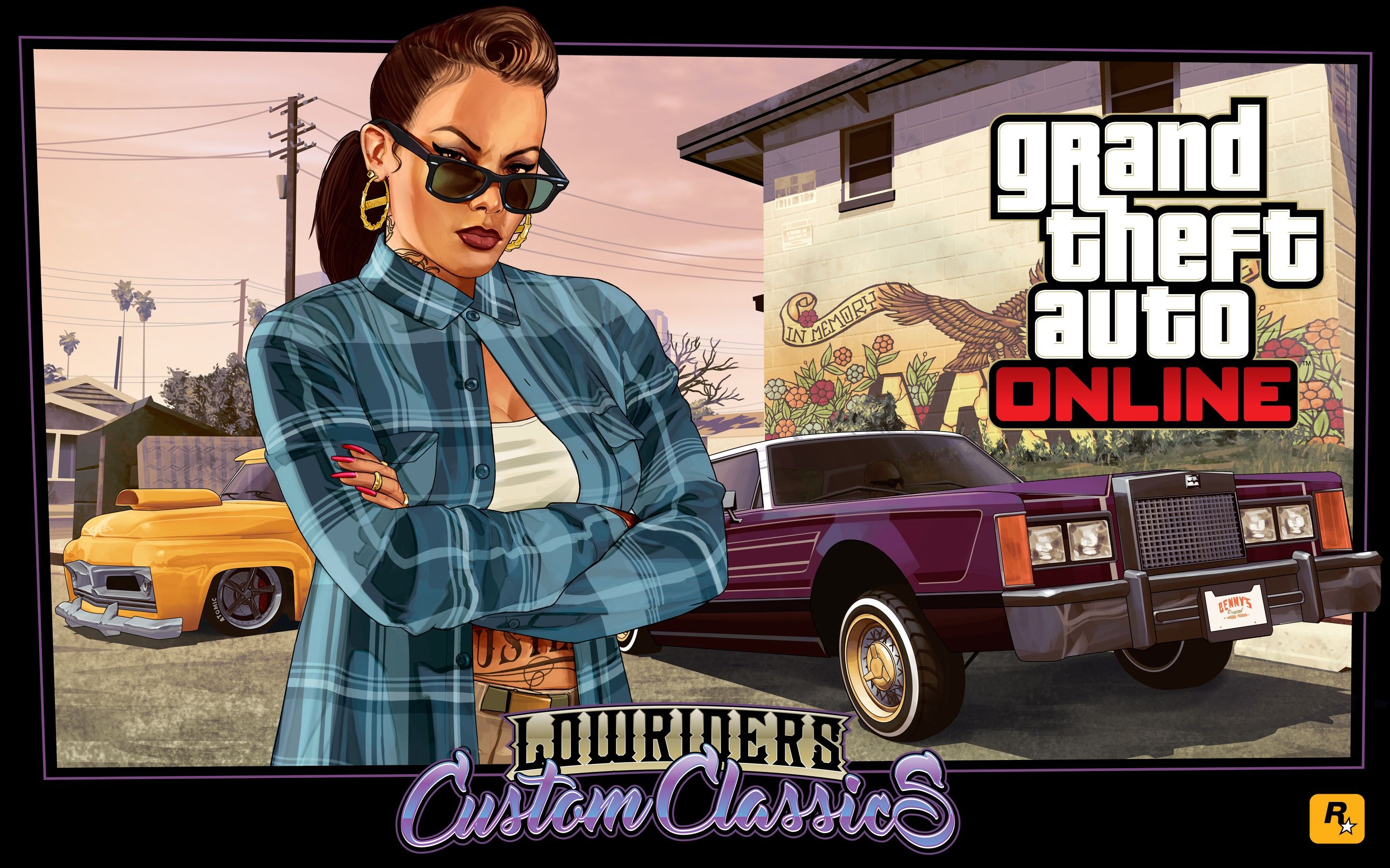 2880x1800 Wallpaper machine, girl, gta online, Lowriders, Latinos for mobile and desktop, section игры, resolution 2880x1800