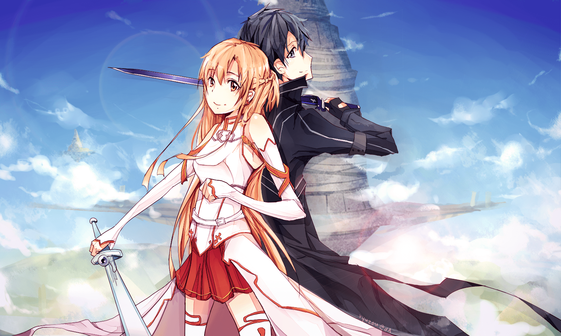1920x1152 Sword Art Online HD Wallpaper: Kirito & Asuna Adventurex1152
