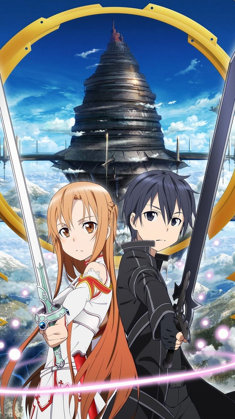 800x1422 SAO Kirito Asuna, anime, sword art online, HD phone wallpaper