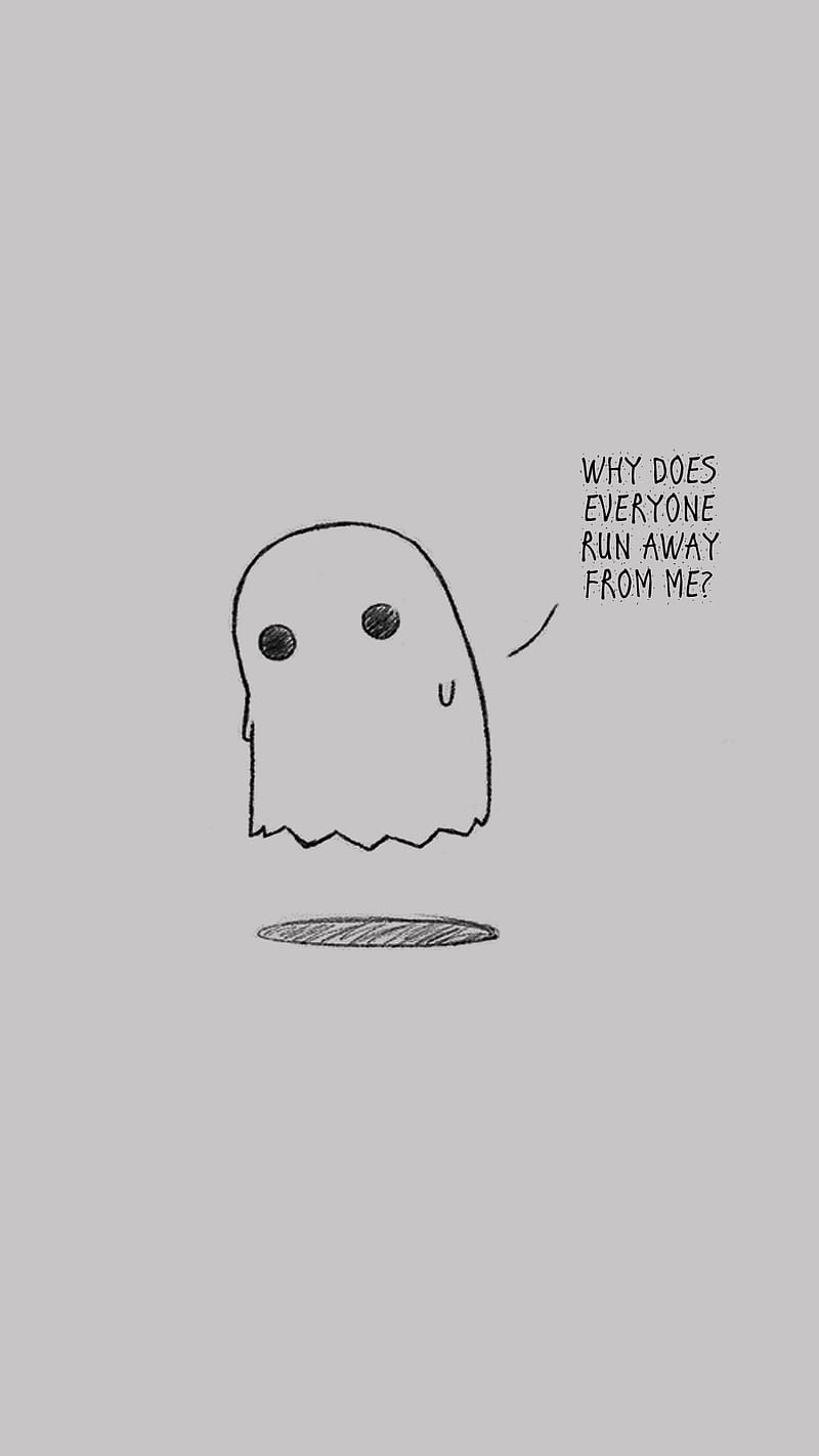 800x1422 Ghost, cartoon, little, quote, quotes, saying, HD phone wallpaper
