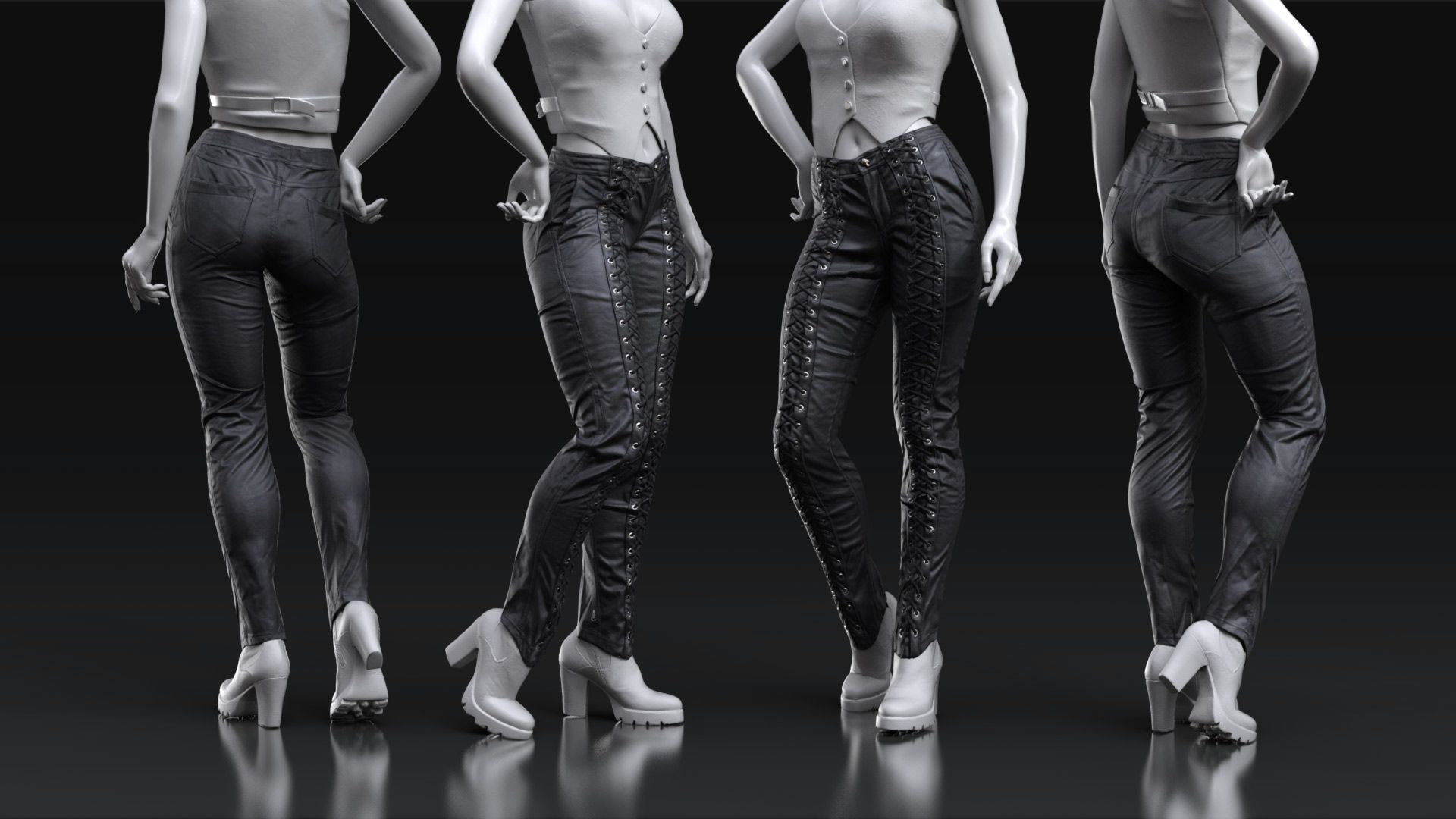 1920x1080 Full Front Laced Leather Pants Creator Outfit Content Store