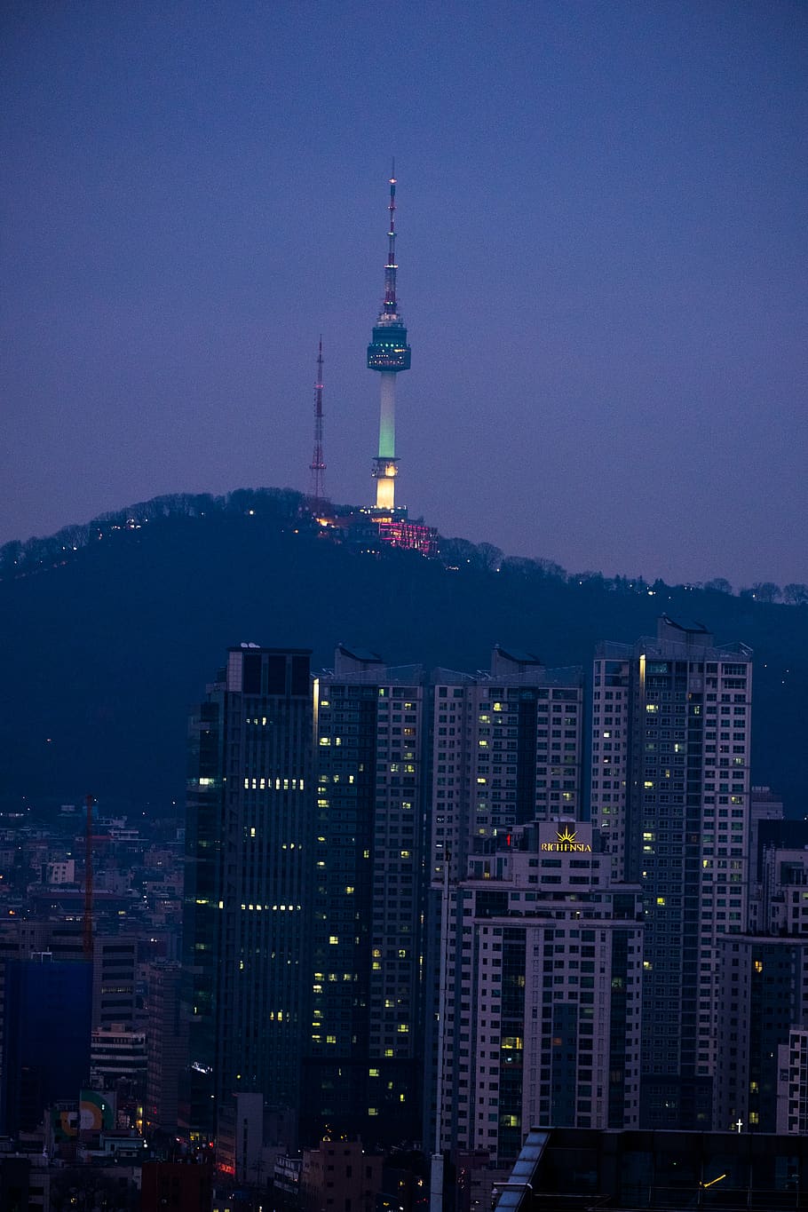 910x1365 South Korea, Yongsan Gu, Seoul Tower, Seoul, Korea, N Tower, Ytn, Night