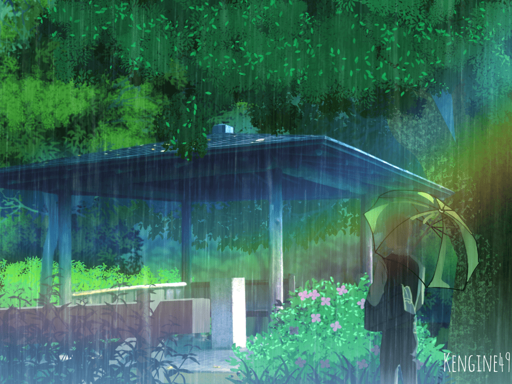 1024x768 Garden of words(2013) redraw KENGINE49 ART street