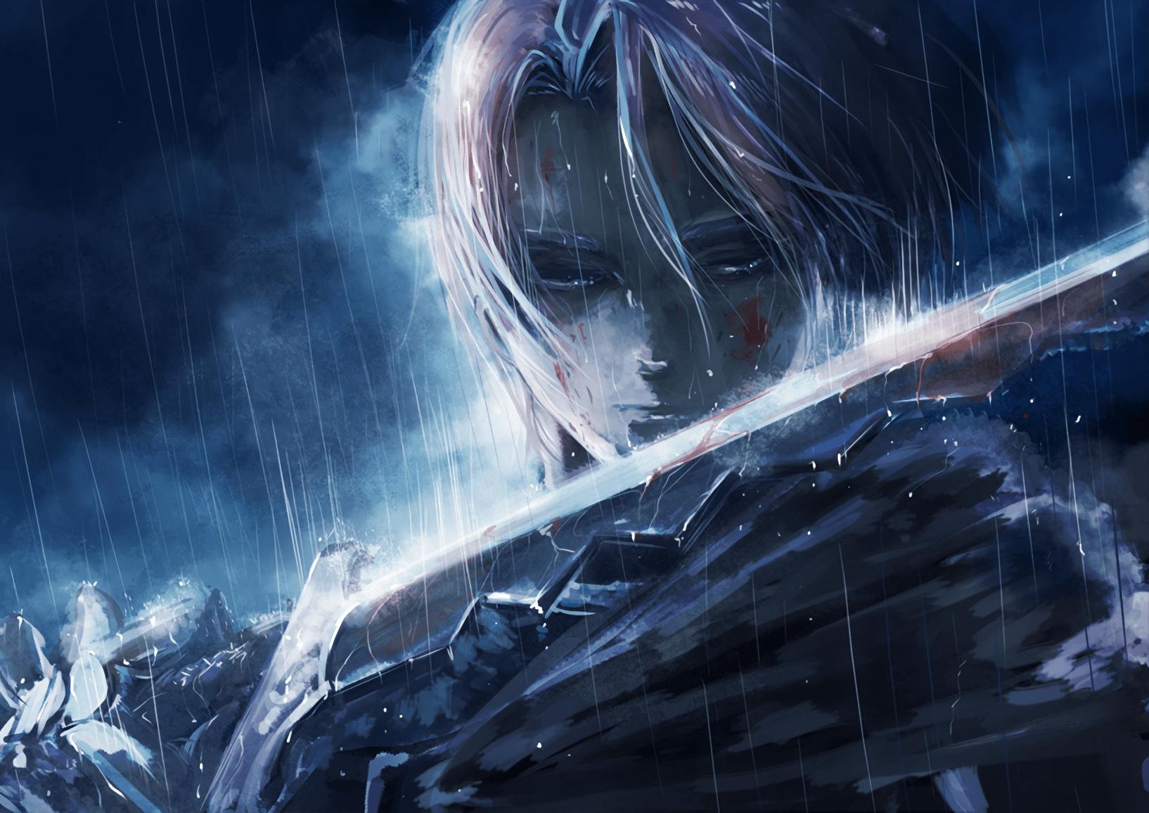 1634x1156 Epic Rain Battle Sword HD Wallpaper By E Kox1156