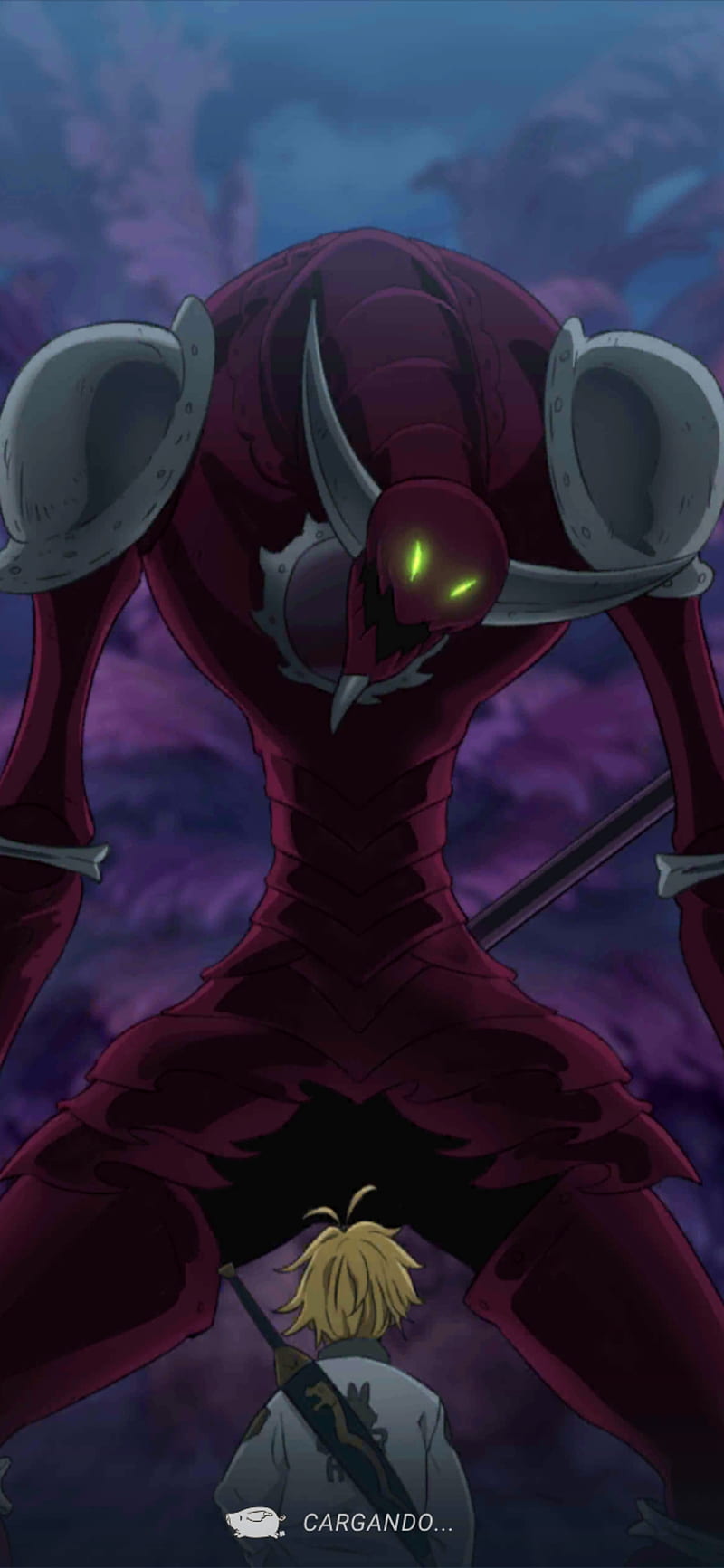 800x1733 Galand vs meliodas, mandamientos, nnt, power up, HD phone wallpaper